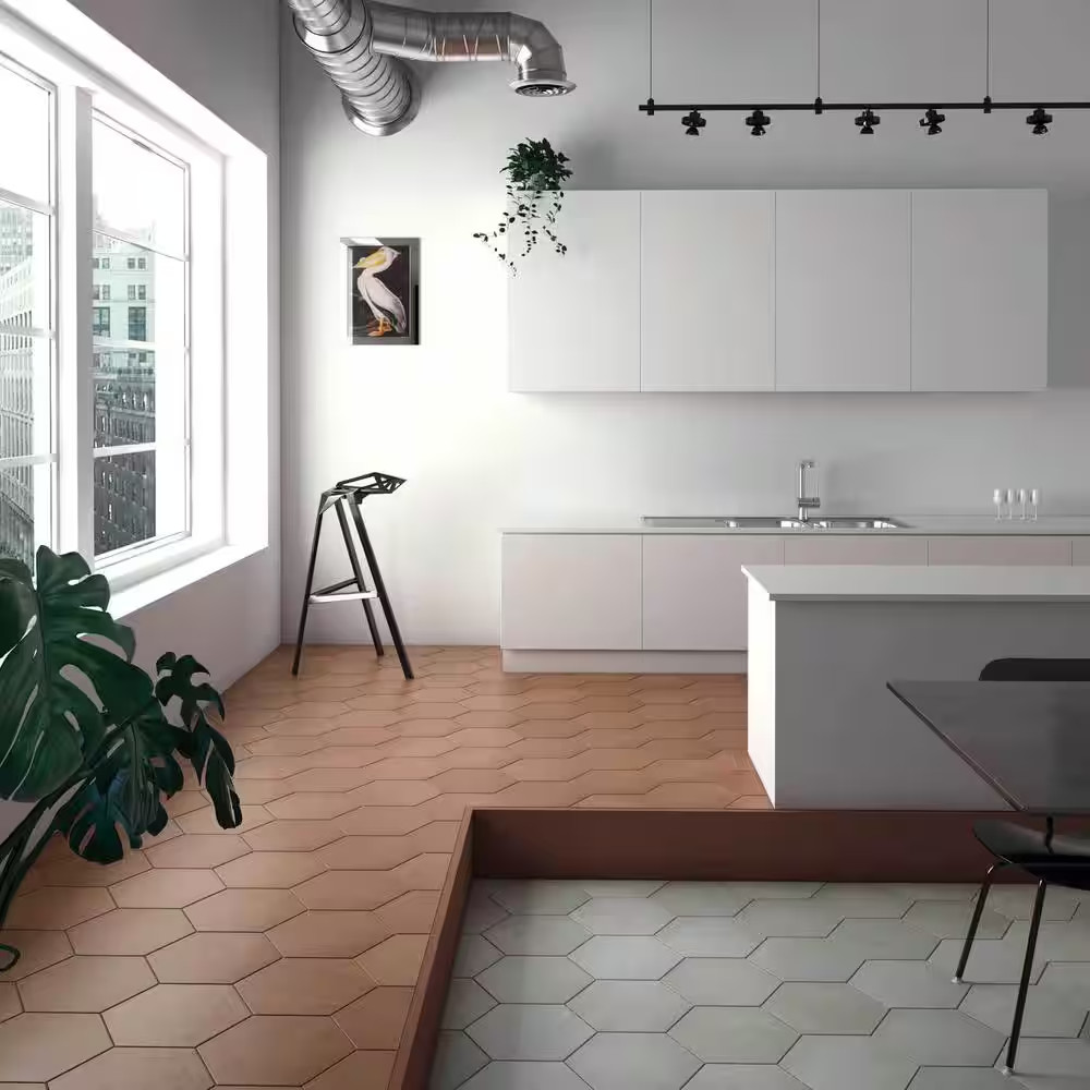 Makoto Hexagon 10 In. X 10 In. Matte Umi Terracotta Porcelain Floor Tile (10.76