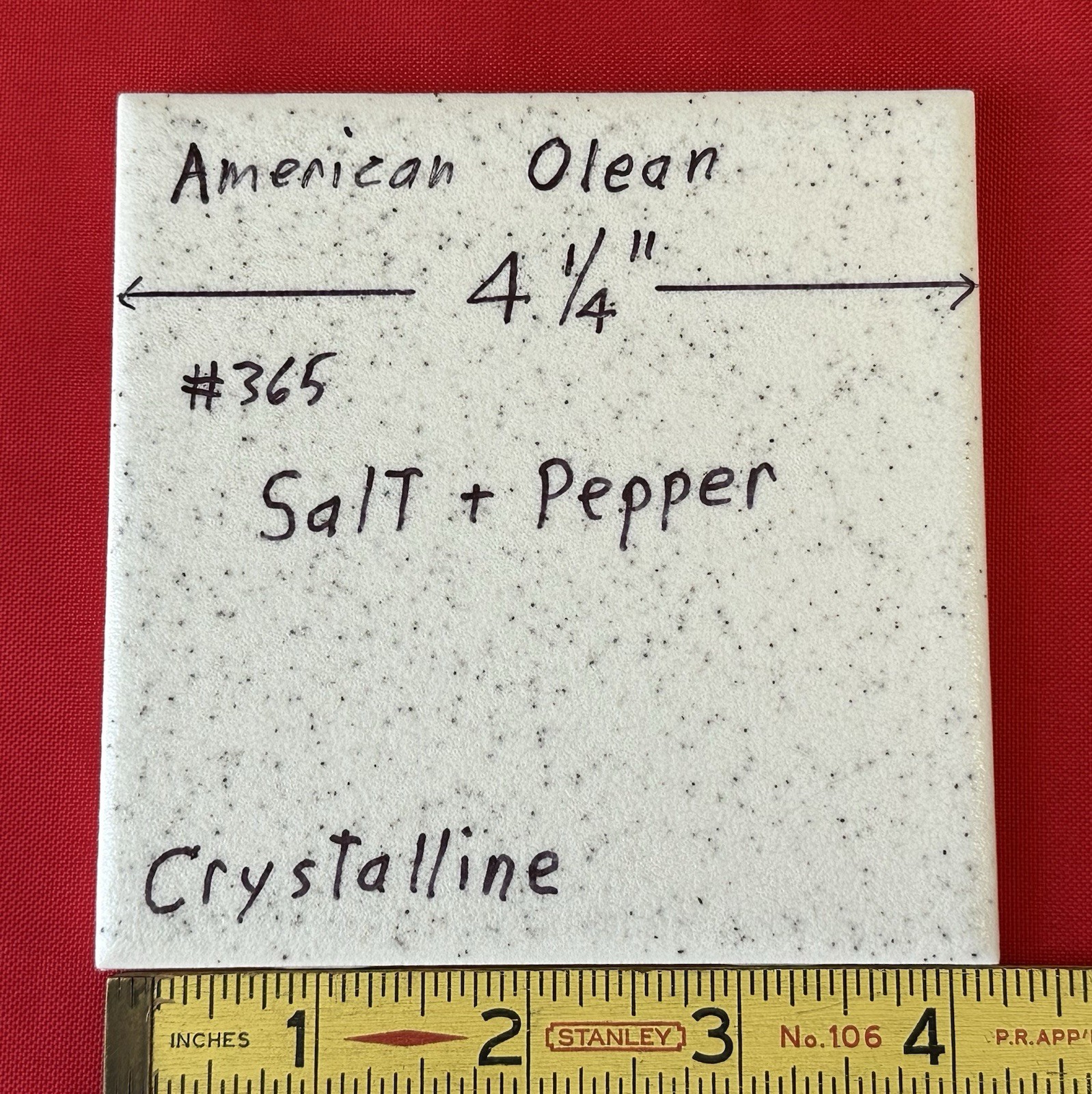 1 pc. Salt & Pepper: 4-1/4″ Crystalline Ceramic Tile by American Olean Co. NEW