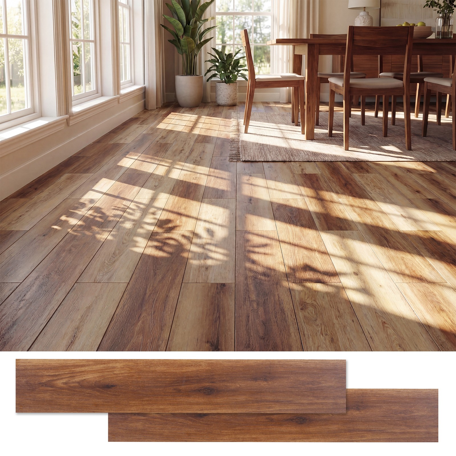 48-Pack 72 Sq.Ft Floor Tile Vinyl Flooring, Waterproof Vinyl Plank Flooring