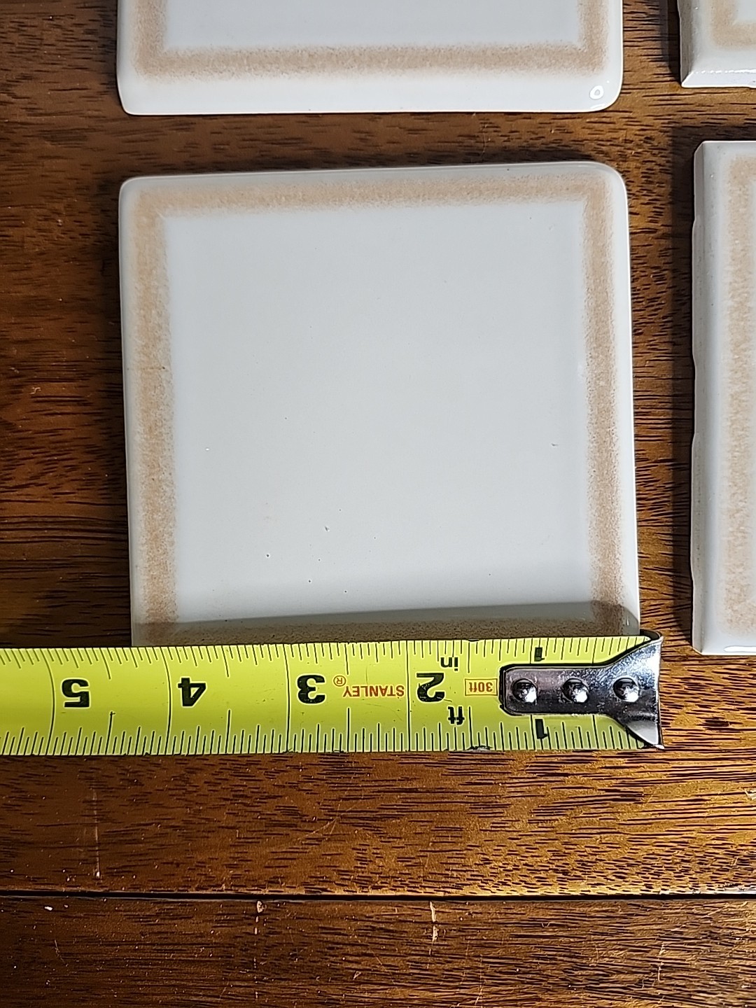 Vtg 4.25 x 4.25 Semi-Gloss Ceramic Wall Tile Made in USA Lot Of 6 Tiles Read Des