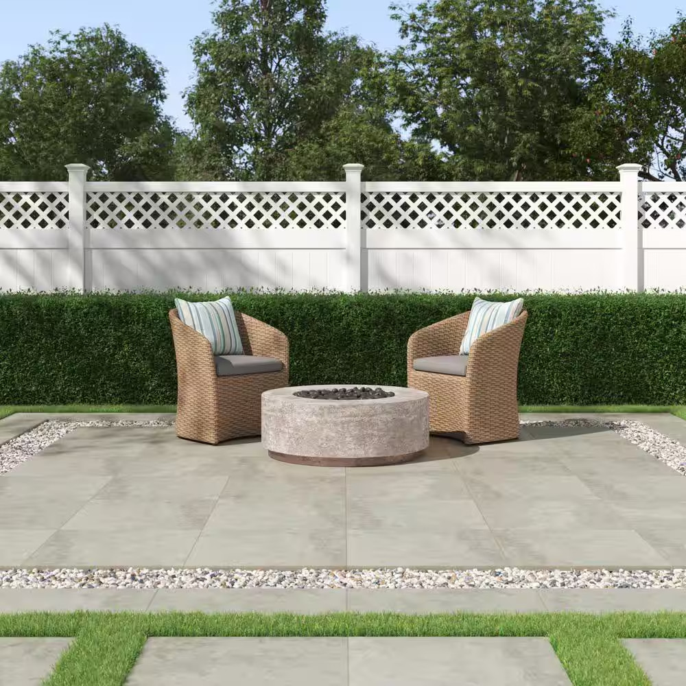 Argento Travertino 2 Cm. X 24 In. X 24 In. Matte Porcelain Stone Look Paver Tile