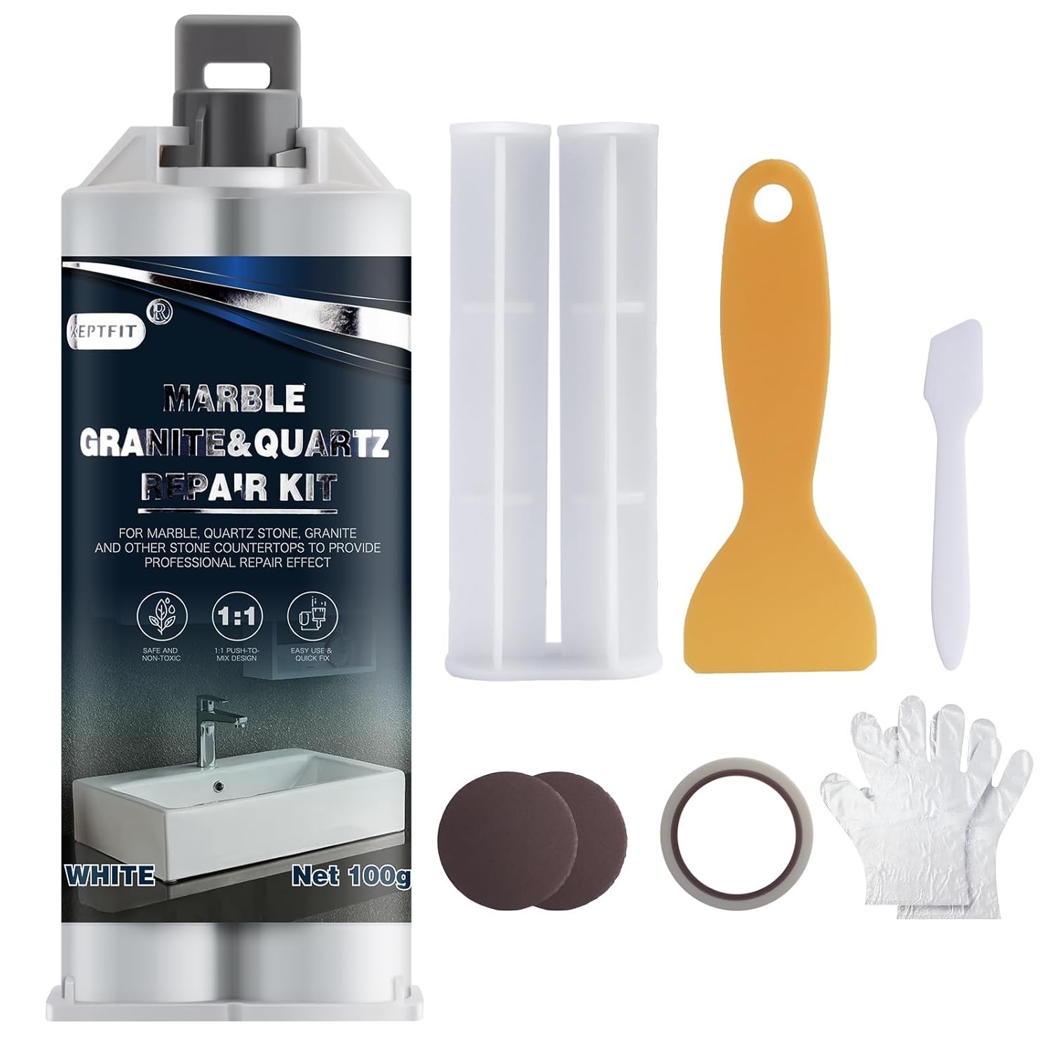 Quartz White Granite Marble Countertop Chip Repair Kit DIY Granite Marble