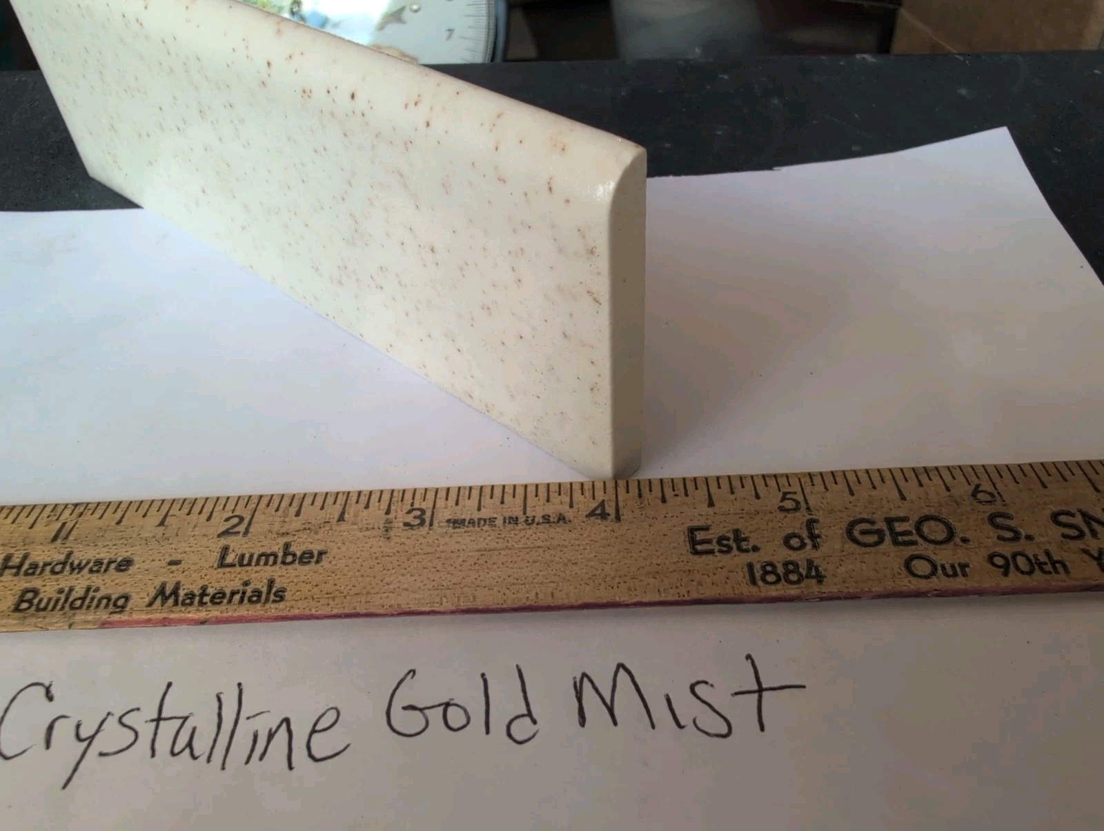 2 pcs American Olean Crystalline 396 Gold Mist Ceramic Tile 2×6 Bullnose S4269