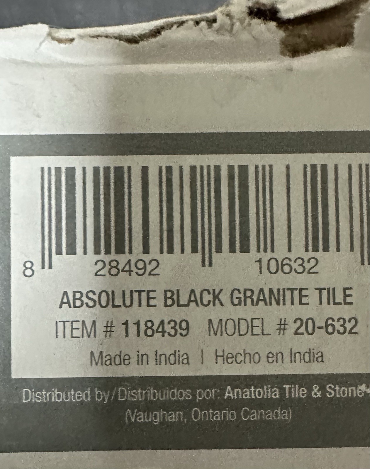 Anatolia Tile & Stone Black Granite Floor & Wall Tile Square Model 20-632