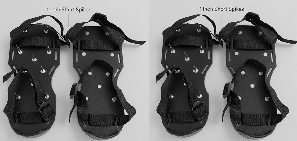 2/4 Pair Gunite Spiked Shoes 3/4in Short Spikes for Epoxy Concrete Floor
