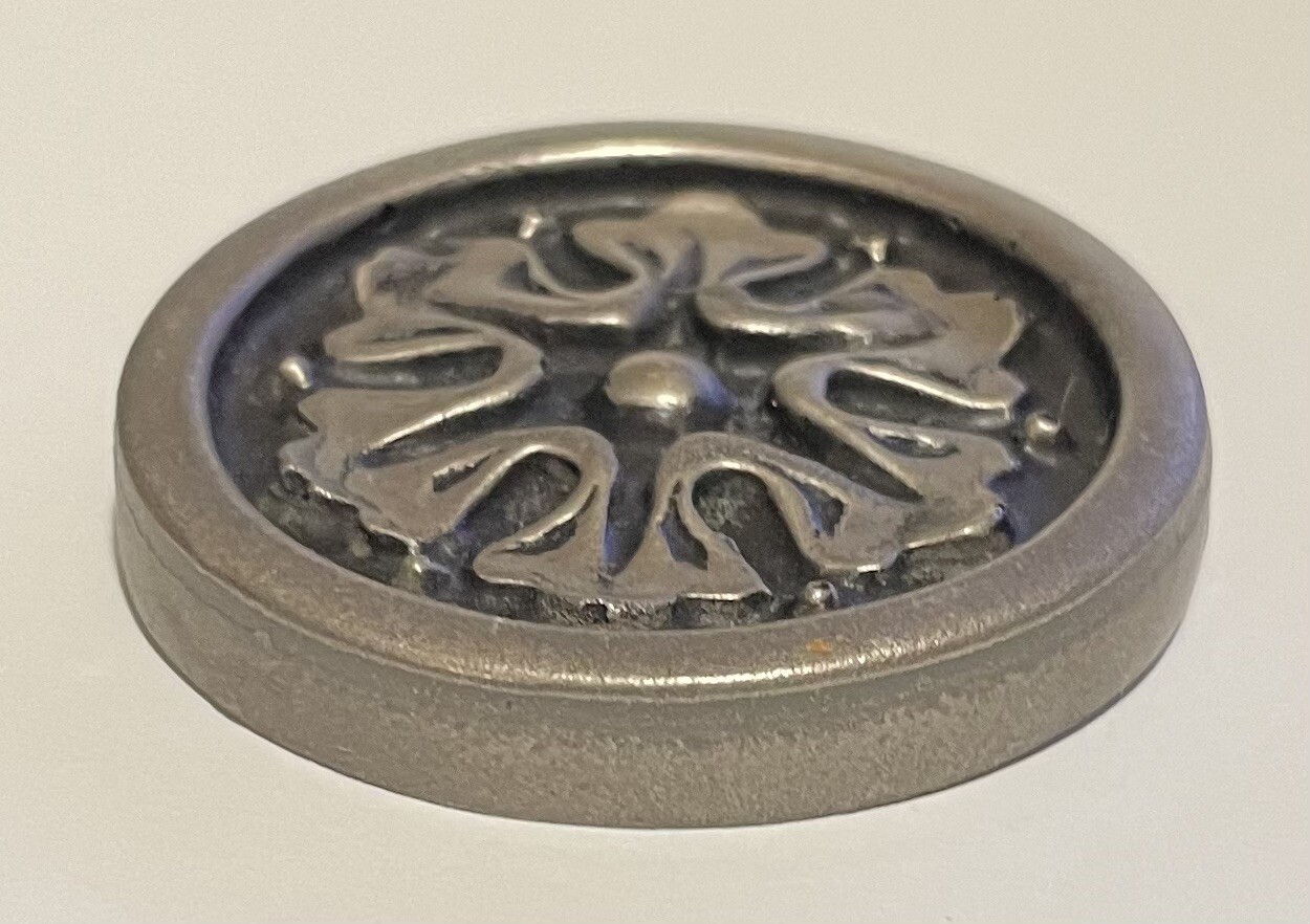 Metallic Pewter Color Resin Medallion Accent Wall Tile Bag Of 50 Pieces Unused