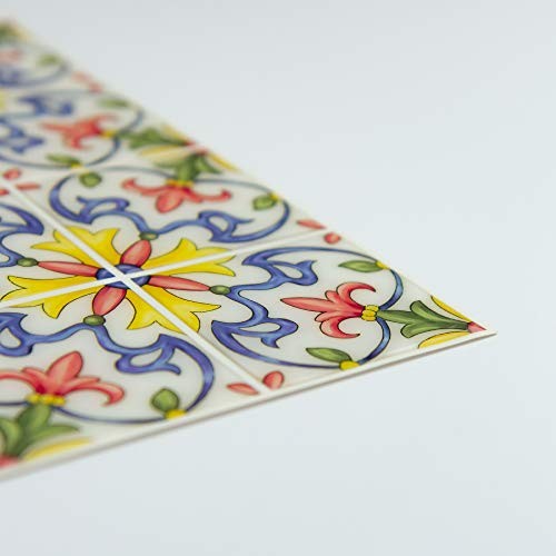 In Home NH2365 Tuscan Peel & Stick Backsplash Tiles, Multi-Color, 4 Piece