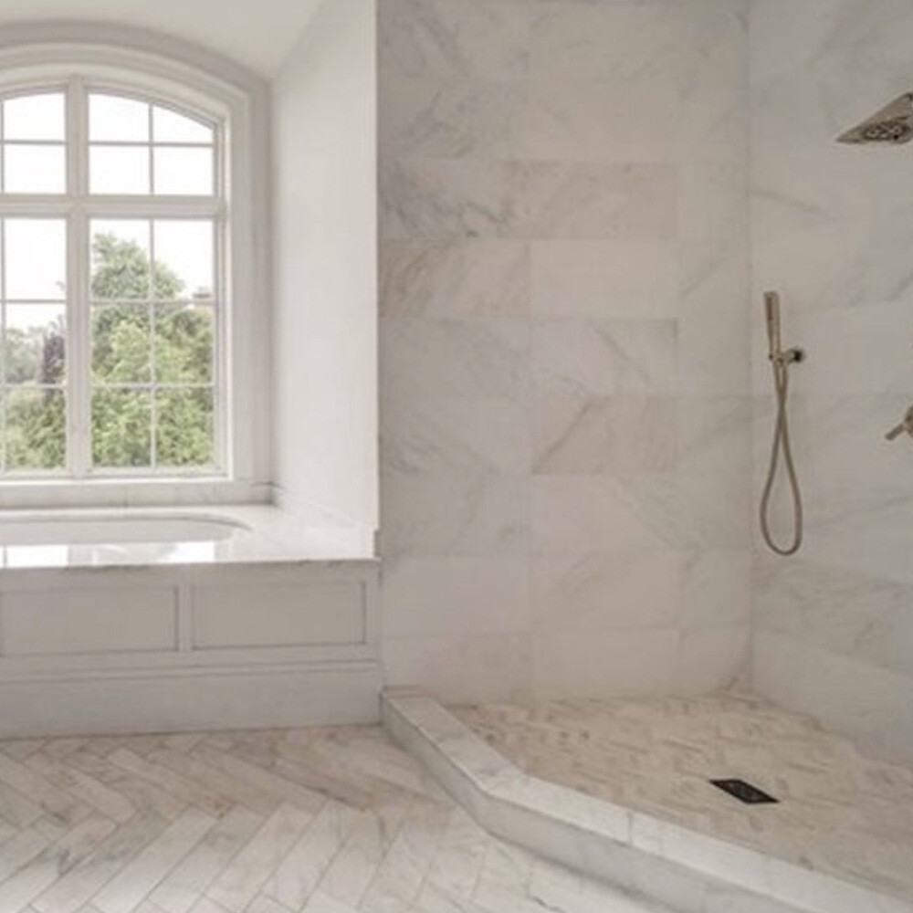 C53H 4×12 Carrara White Marble Honed Wall and Floor Tile Venato Bianco