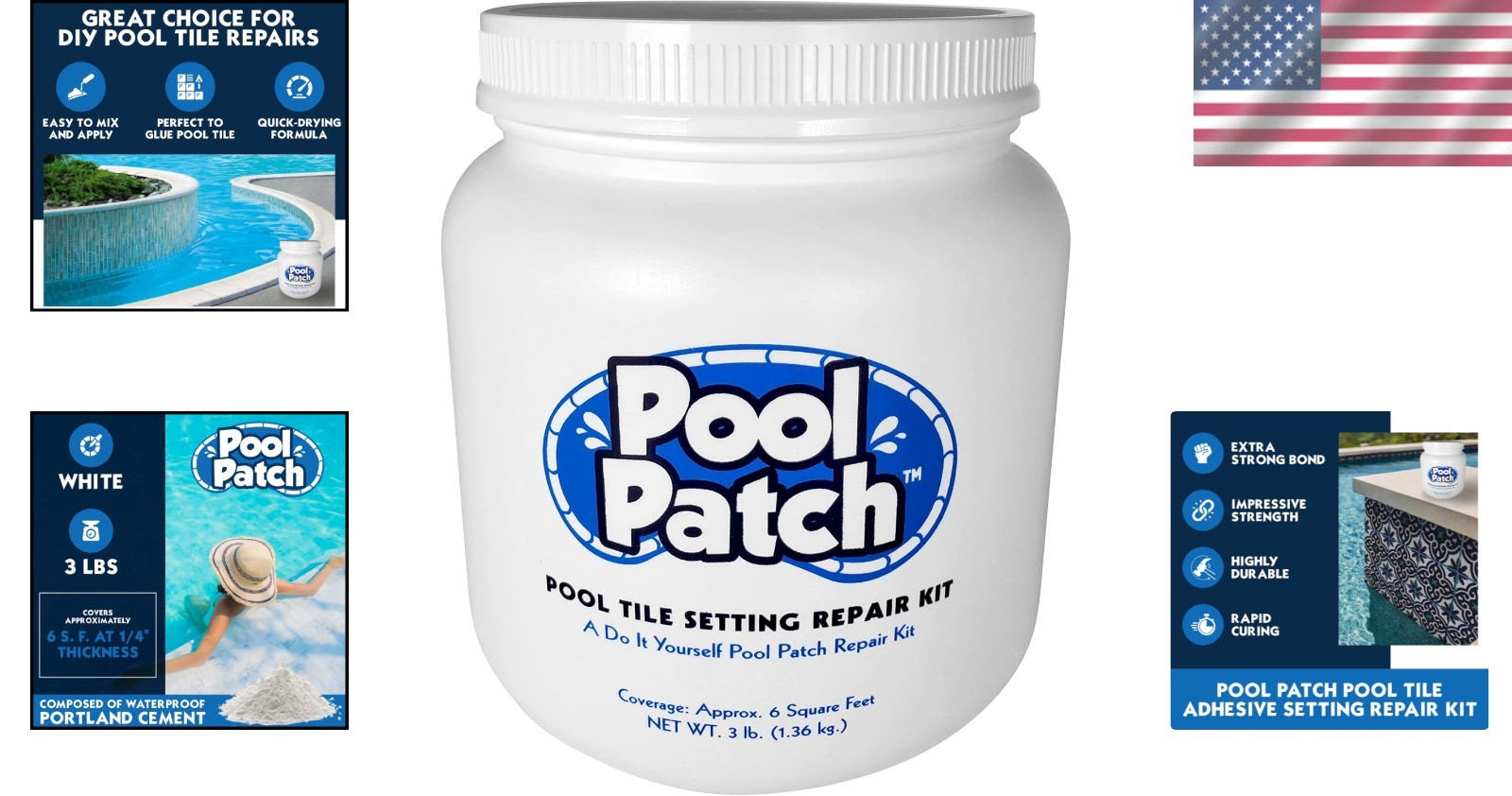 Fast Setting Pool Tile Thinset – Easy Mix & Apply – 6 sq. ft