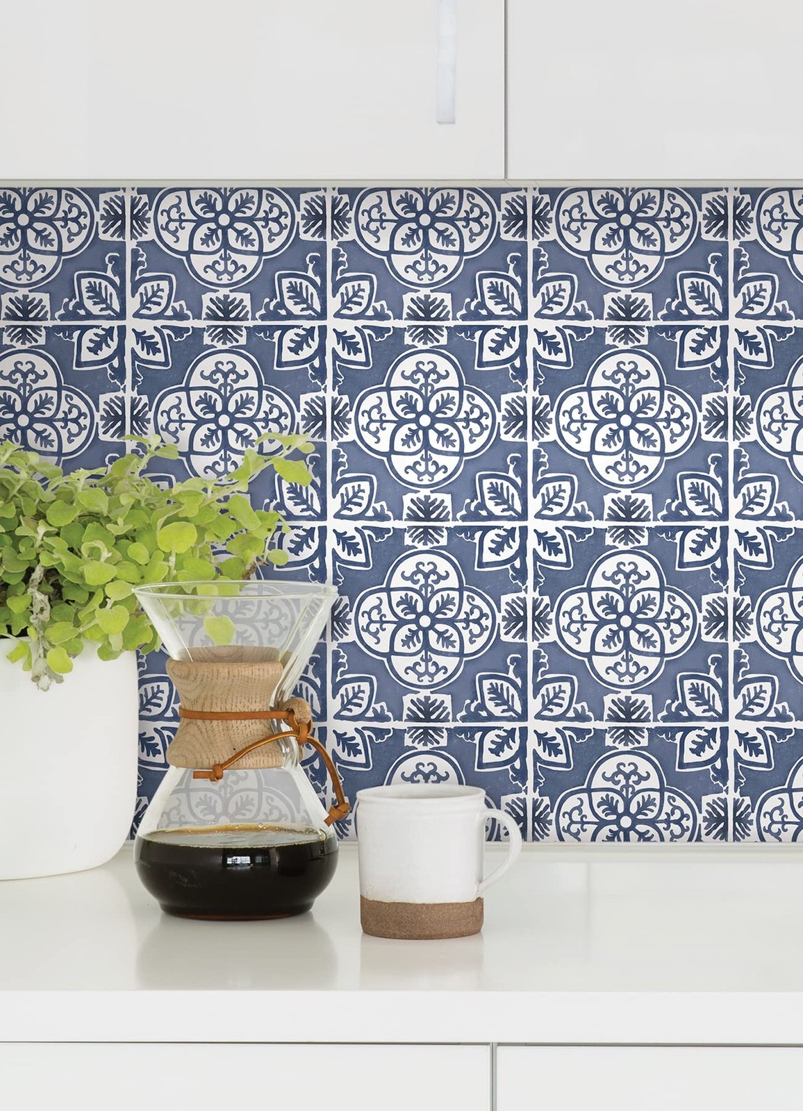 WallPops, Caeli Peel & Stick Wall Tiles, Blue, Peel and Stick Floor Tile, Geo…