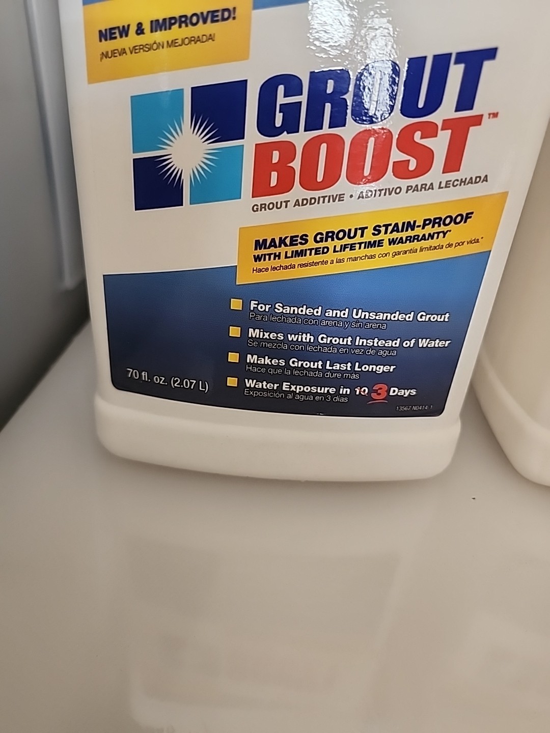 2 × Stain-Proof Additive For Sanded & Unsanded Grout – ‘Grout Boost’ 70 fl oz