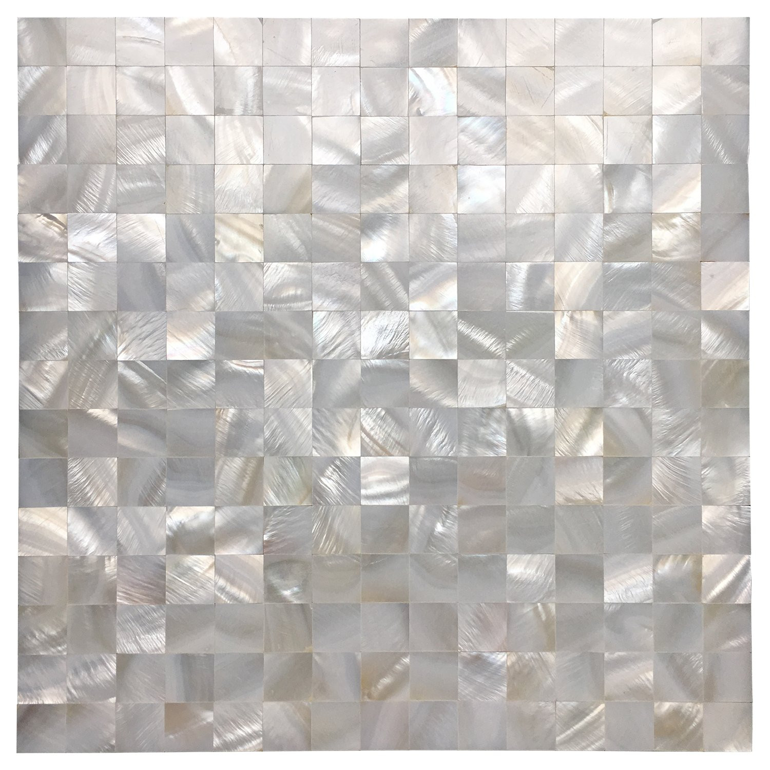 Art3d Mother of Pearl seamless Mosaic Tile for Kitchen Backsplash white 12x12in