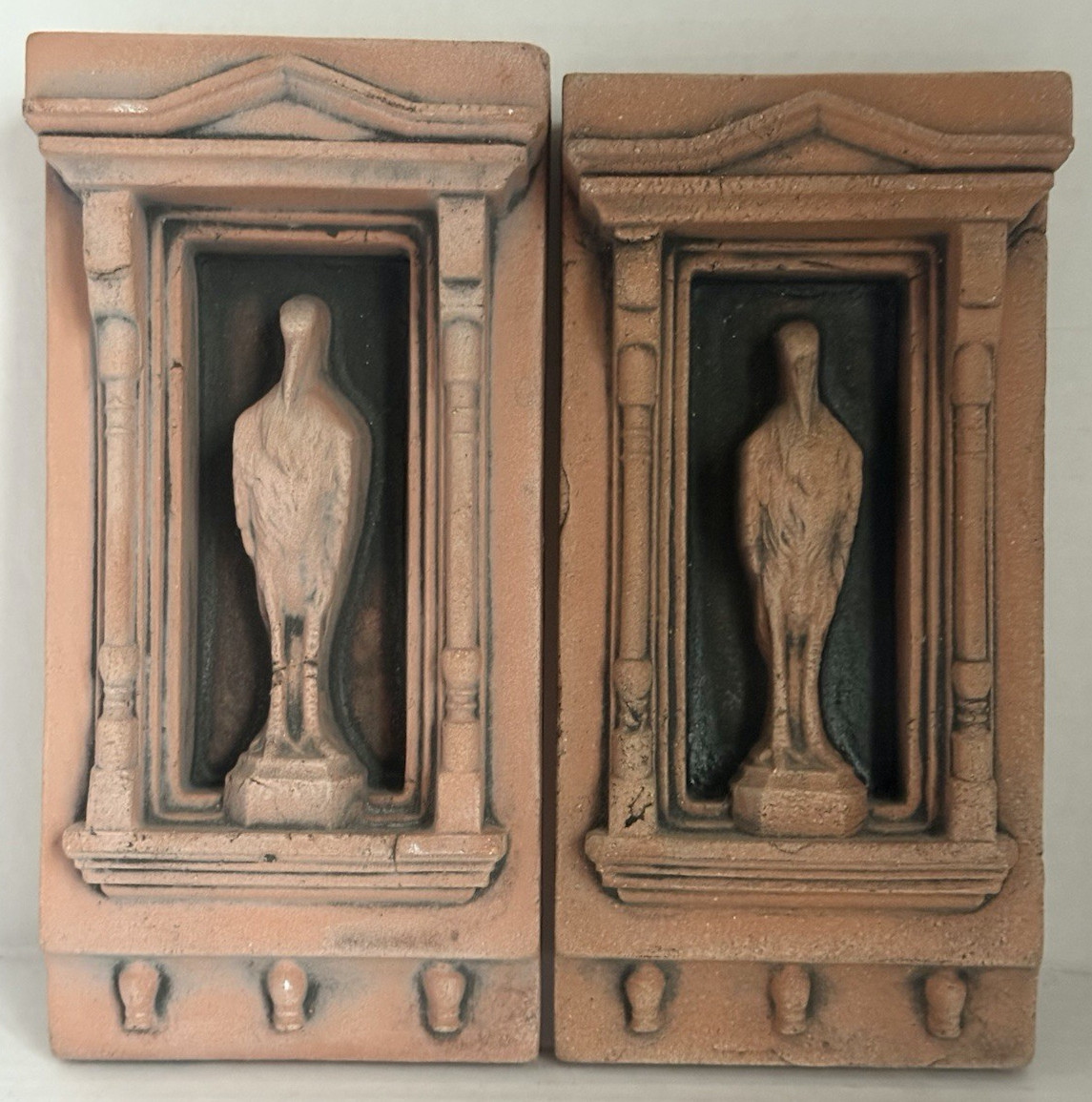 A PAIR OF David Ellison Pottery Tile Egret Bird DAVID ELLISON TILE 7 1/8″ Tall