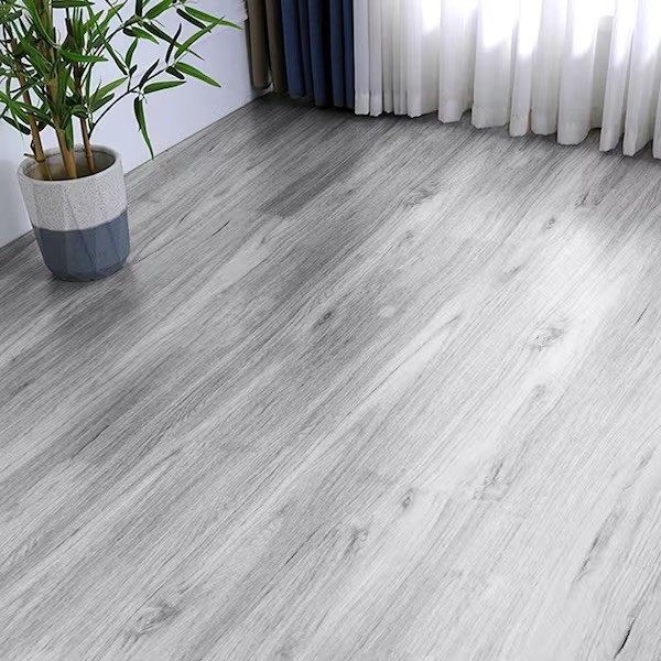 VEVOR Peel & Stick Vinyl Floor Tiles 36 x 6 in. Gray Woodgrain Flooring