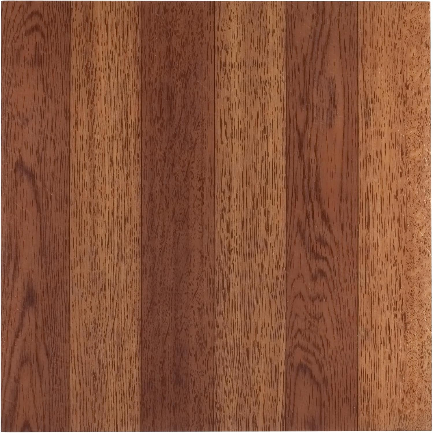 Tivoli Self Adhesive Vinyl Floor Tiles, 45 Tiles – 12″ X 12″, Medium Oak Plank-L