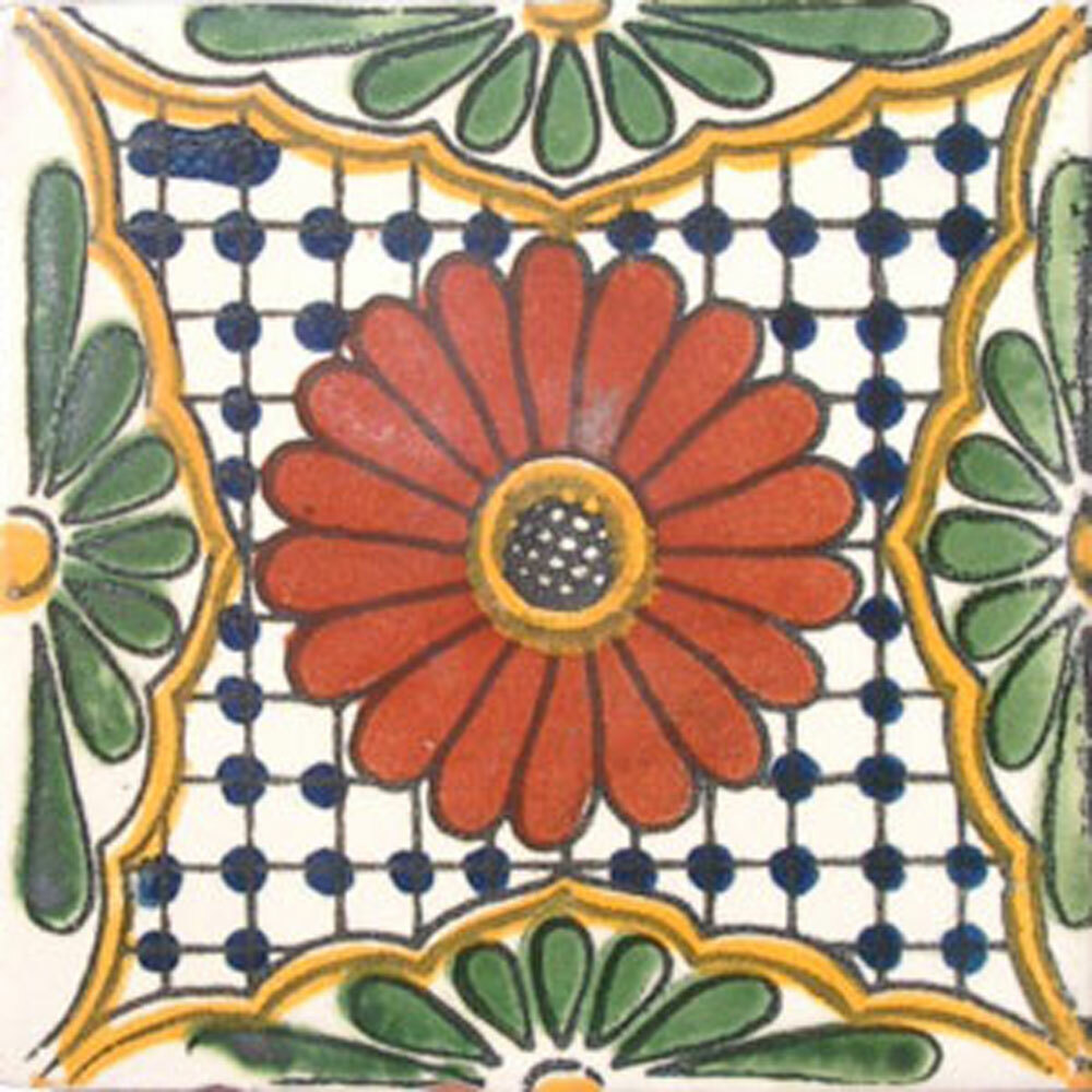 MEXICAN TILE SAMPLE WALL FLOOR TALAVERA MEXICO CERAMIC STAIRS BACKSPLASH C#023