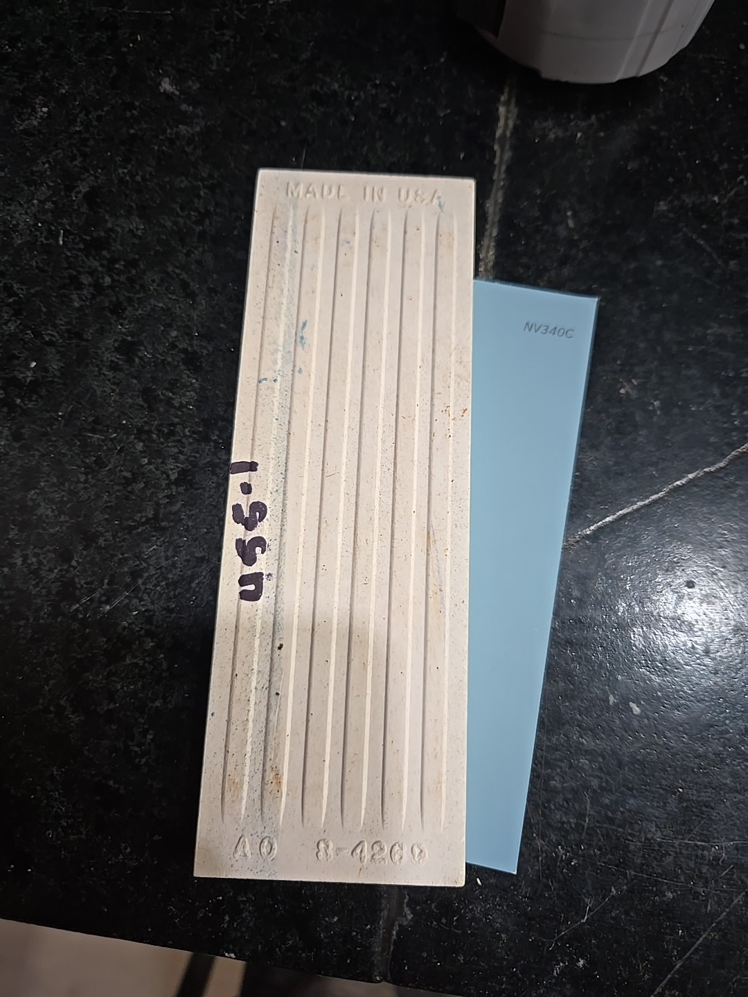 Vintage American Olean 6″ X 2 1/16″ NOS Flat Bullnose Blue Trim Tile