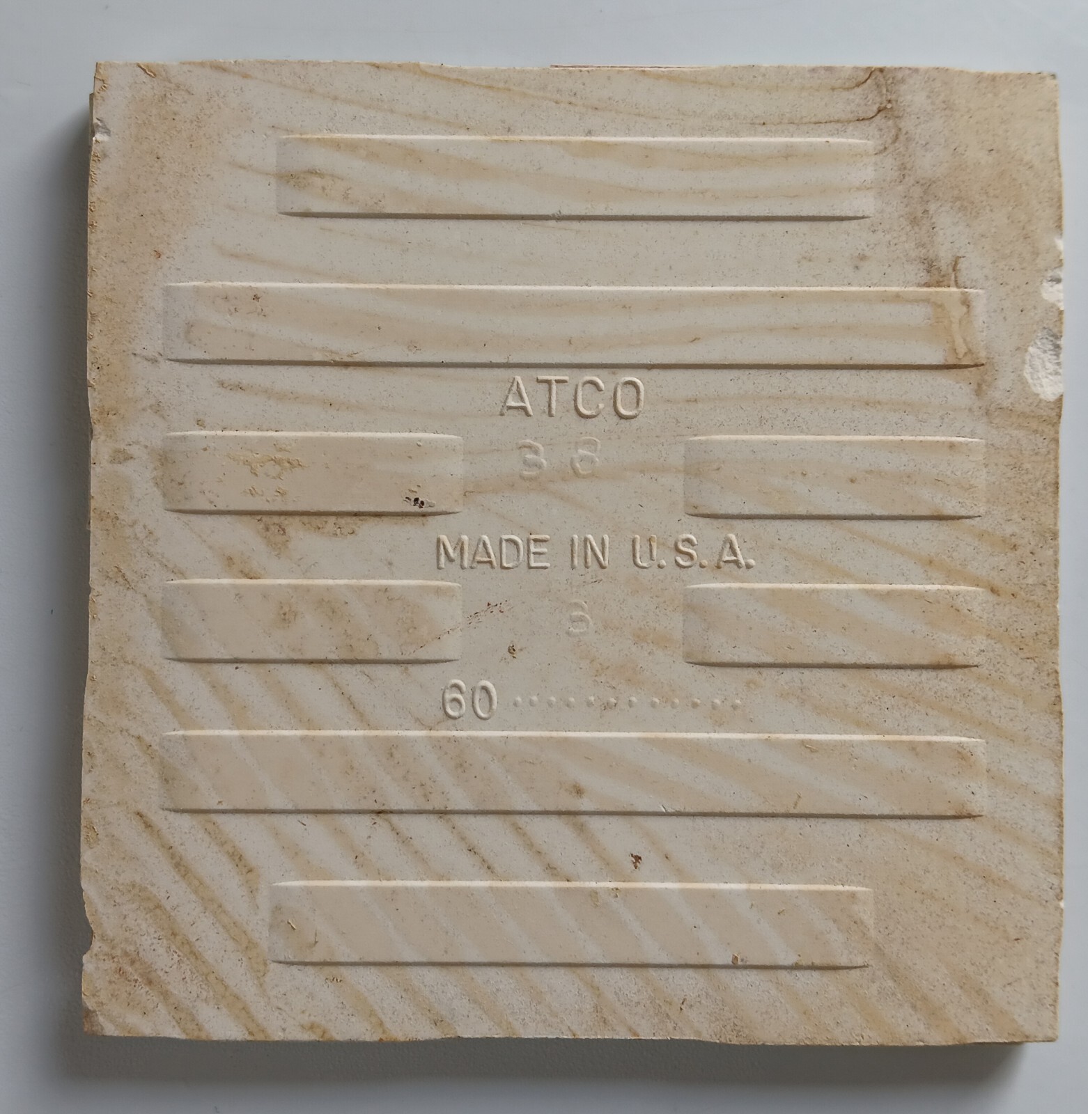 Atco USA 4-3/8″ Sq. Turquoise Speckled Brown 1 Ceramic Wall Tile 50s 60s VTG BR