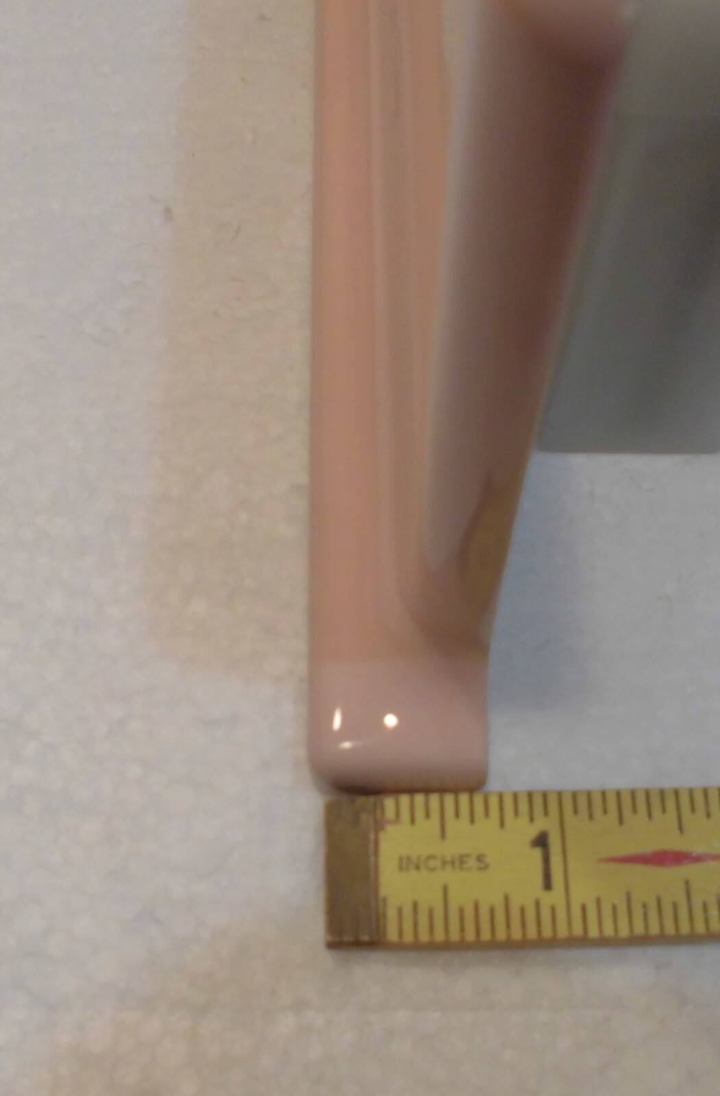 1 pc. *Pink Mist* Finish Corner Bullnose Top cove/base Ceramic Tile 3.75″ X 6.5″