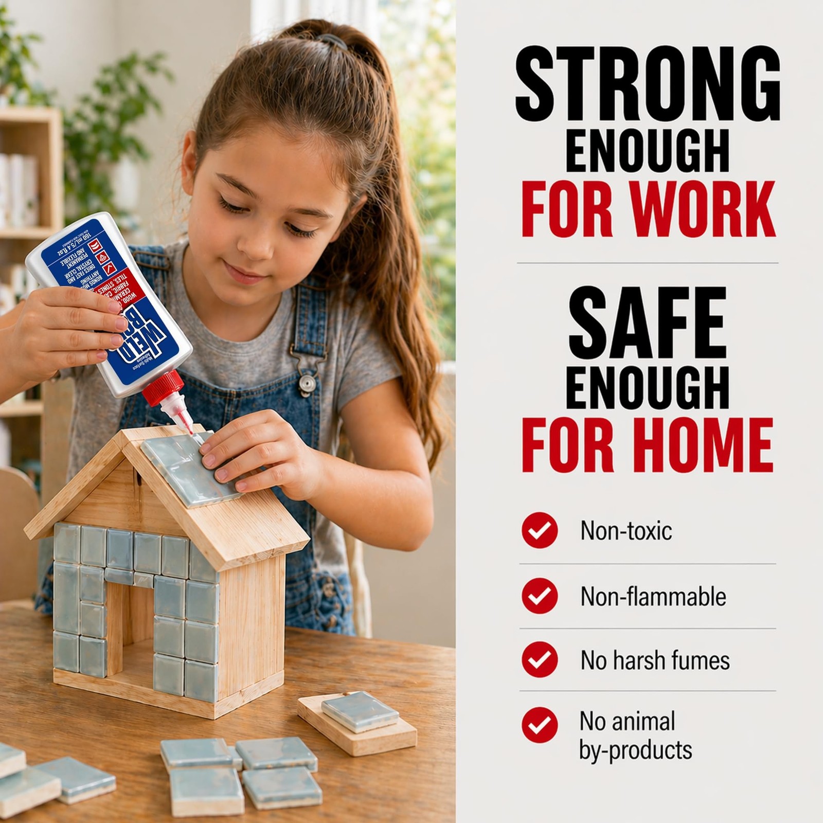 Weldbond Multi-Surface Strong Glue – Fast Drying Glue for Wood, Tile, Cera