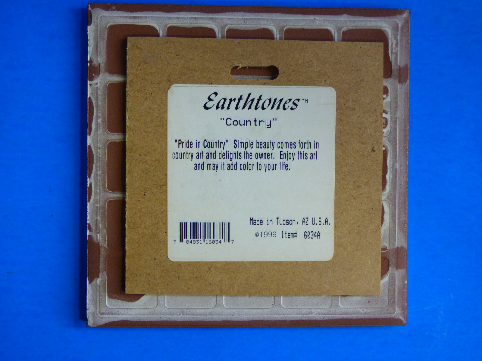 Ceramic Art Tile 6″x6″ Cute Country Geese With Hearts & Bows Trivet Wall New M49