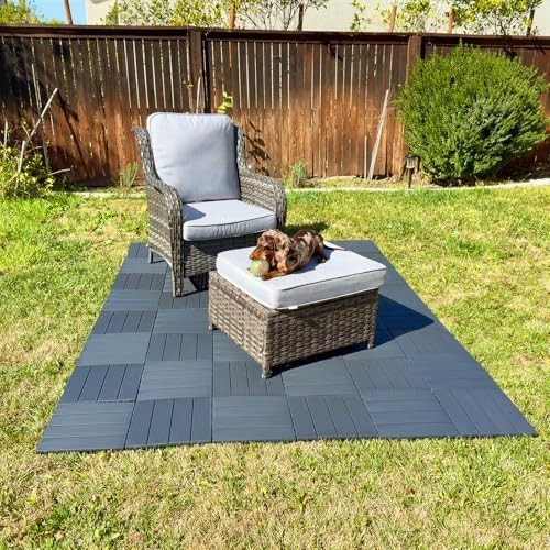 36 sq ft Interlocking Deck Tiles – 36 Pack Waterproof Outdoor Flooring 12″x12″ C