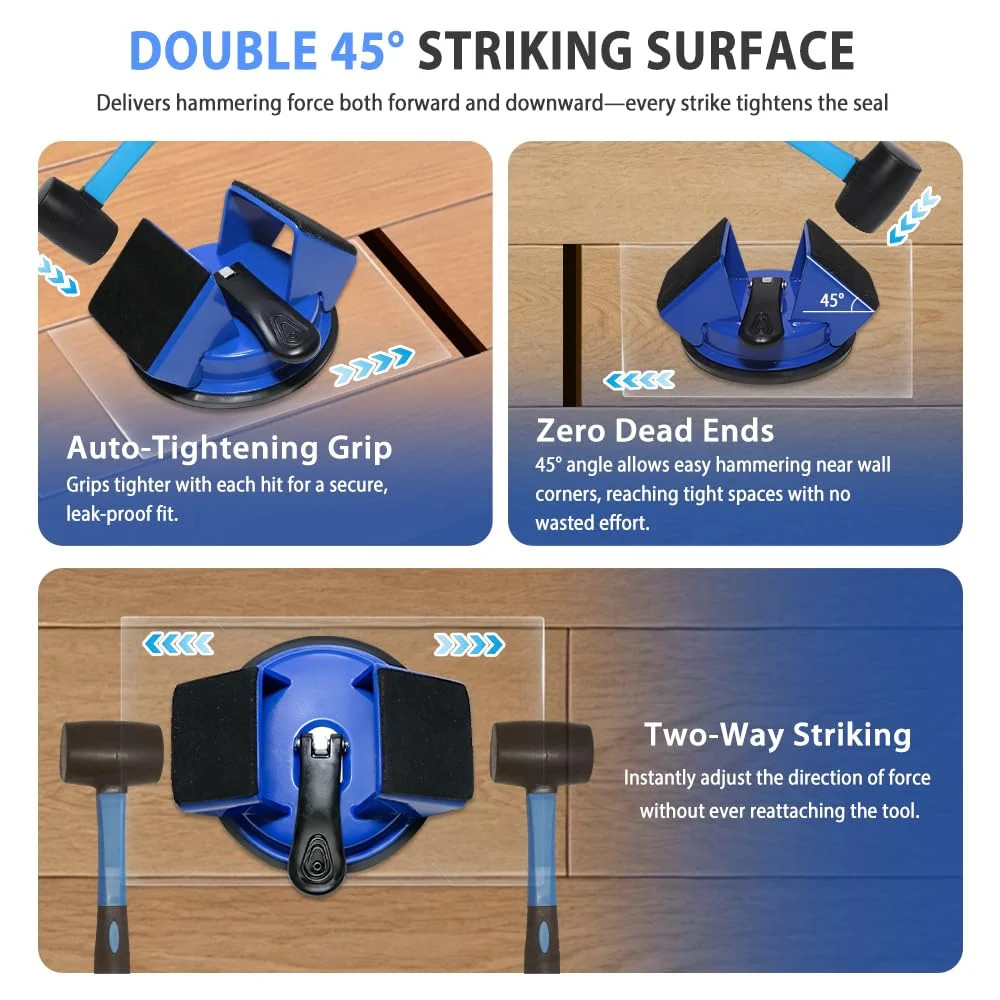 Floor Gap Fixer Tool – Heavy Duty Flooring Gap Repair with 45° Striking Surface,