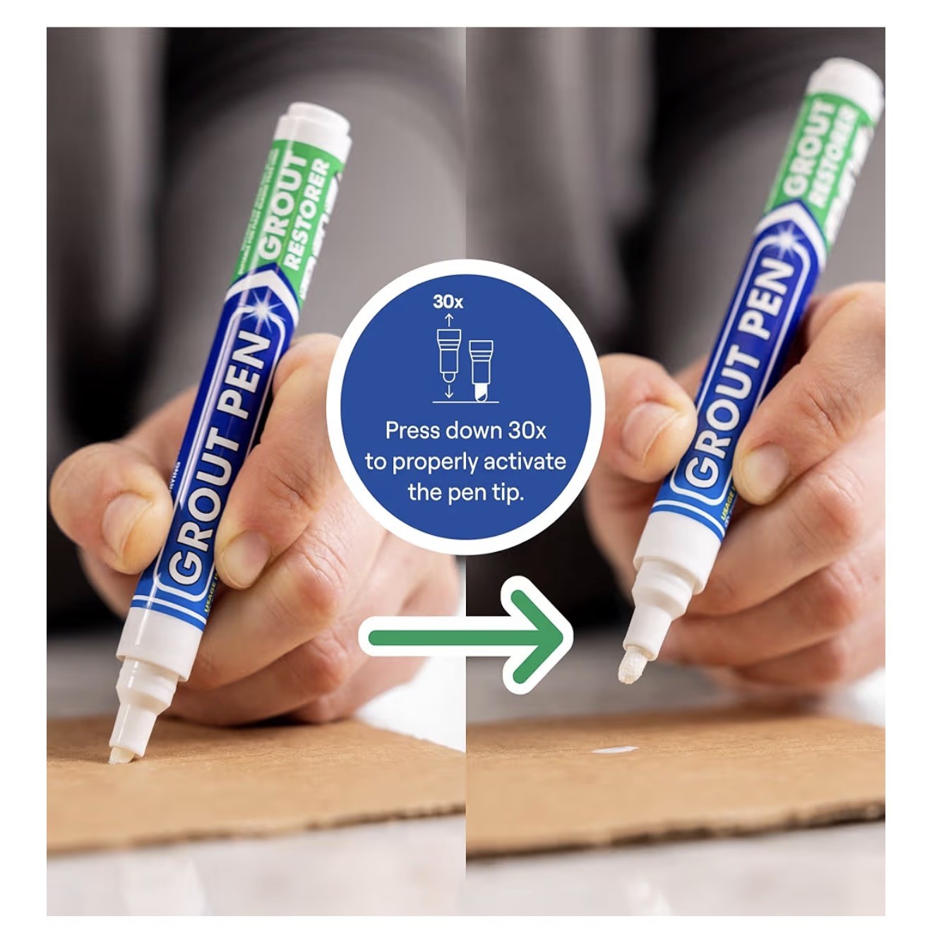 Grout Pen 2-Pack Tile Grout Paint Marker White 5MM Waterproof Anti-Mold Formula