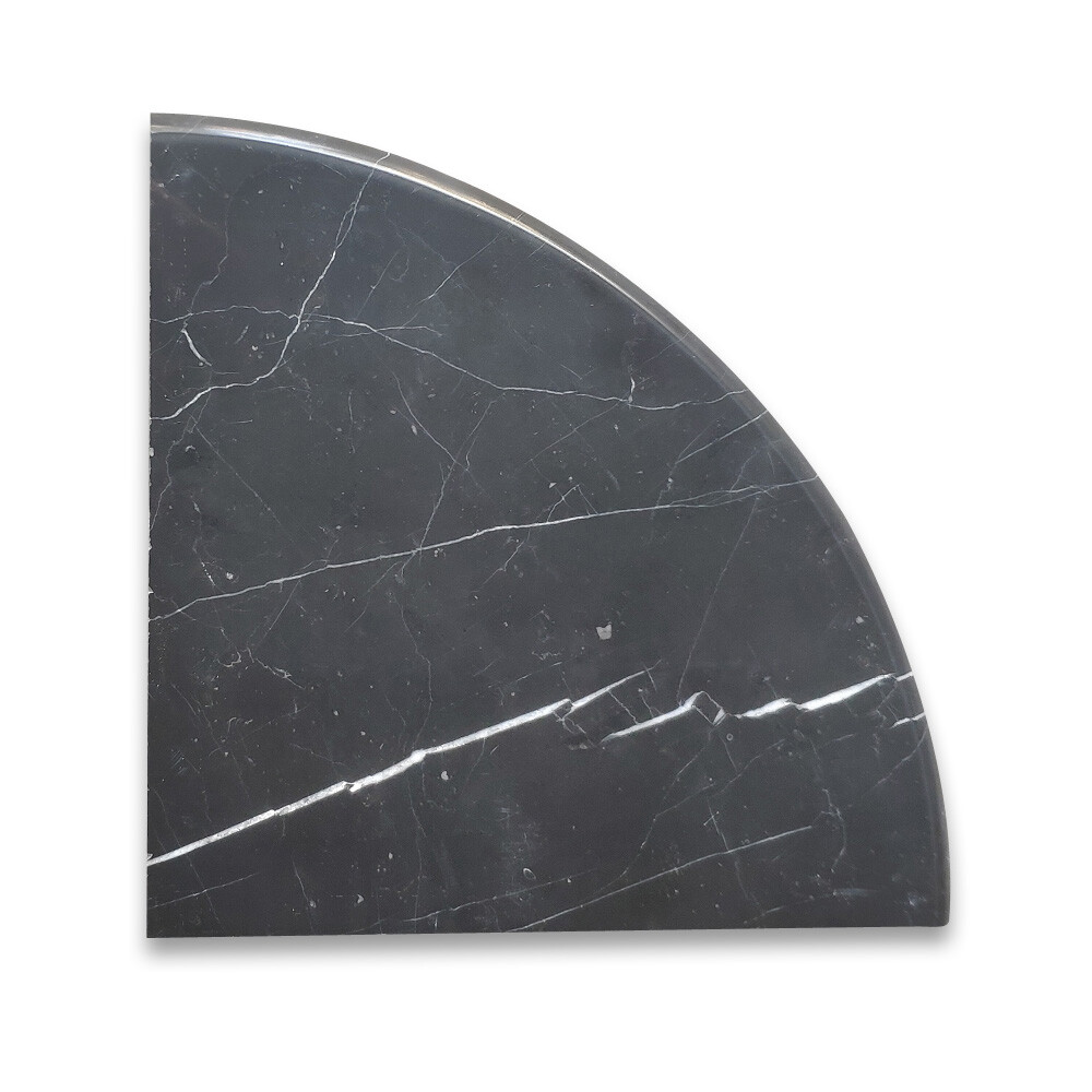 N0CP Nero Marquina Black Marble 9×9 Shower Corner Shelf Soap Dish Polished