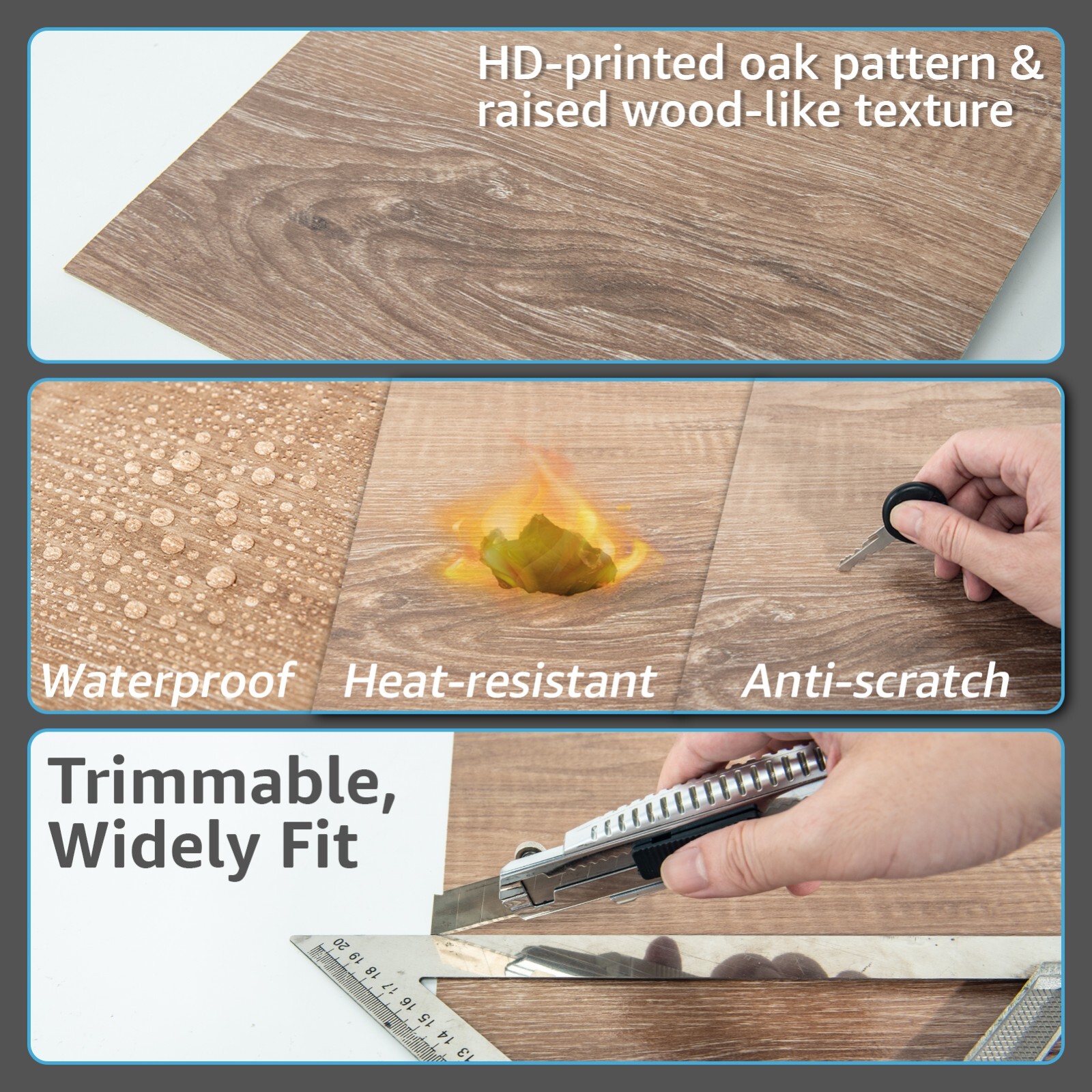 Art3d Peel and Stick Tile Vinyl Floor Tiles 30-Pack 12 x 12 inch Cover 30 Sq. Ft