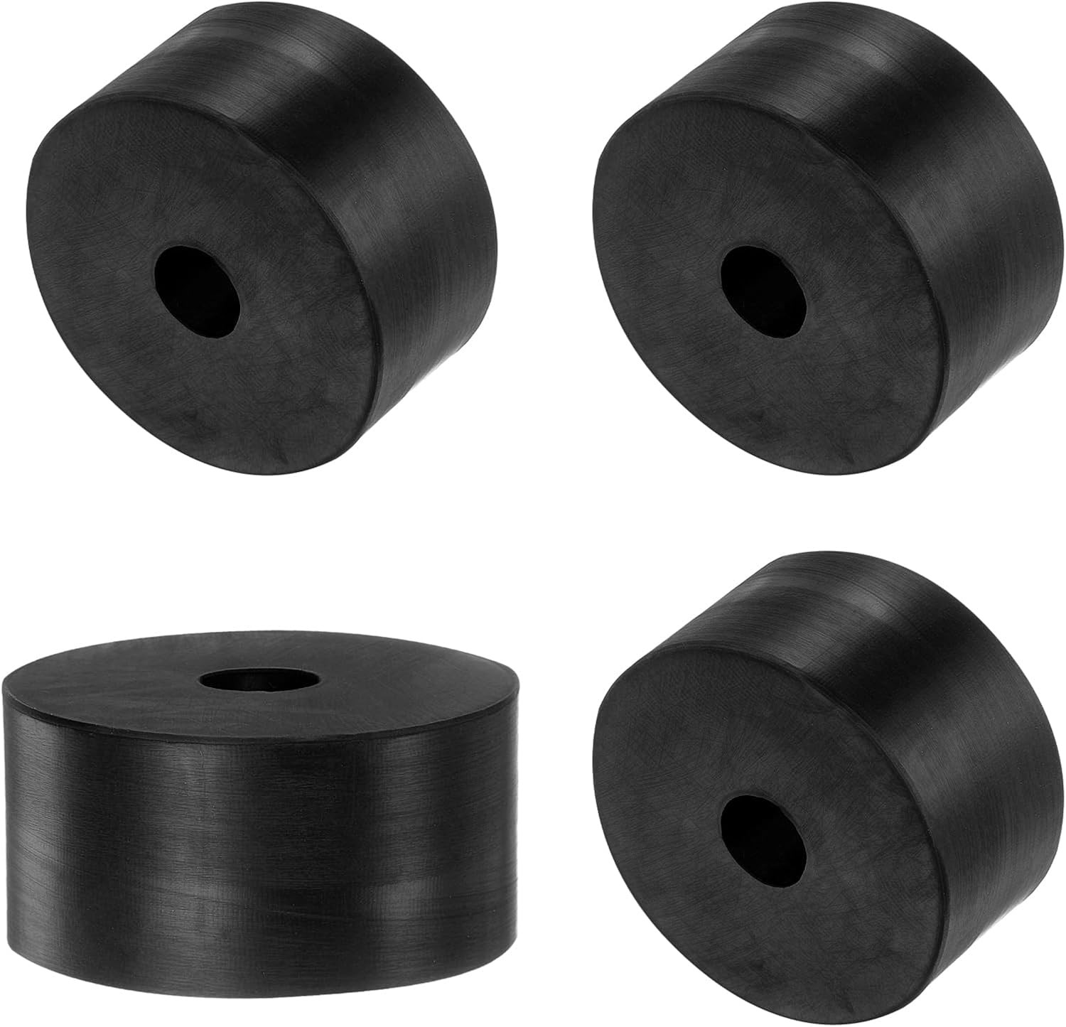 uxcell 4pcs Rubber Spacers 2" OD x 1/2" ID x 1" Height, Balck
