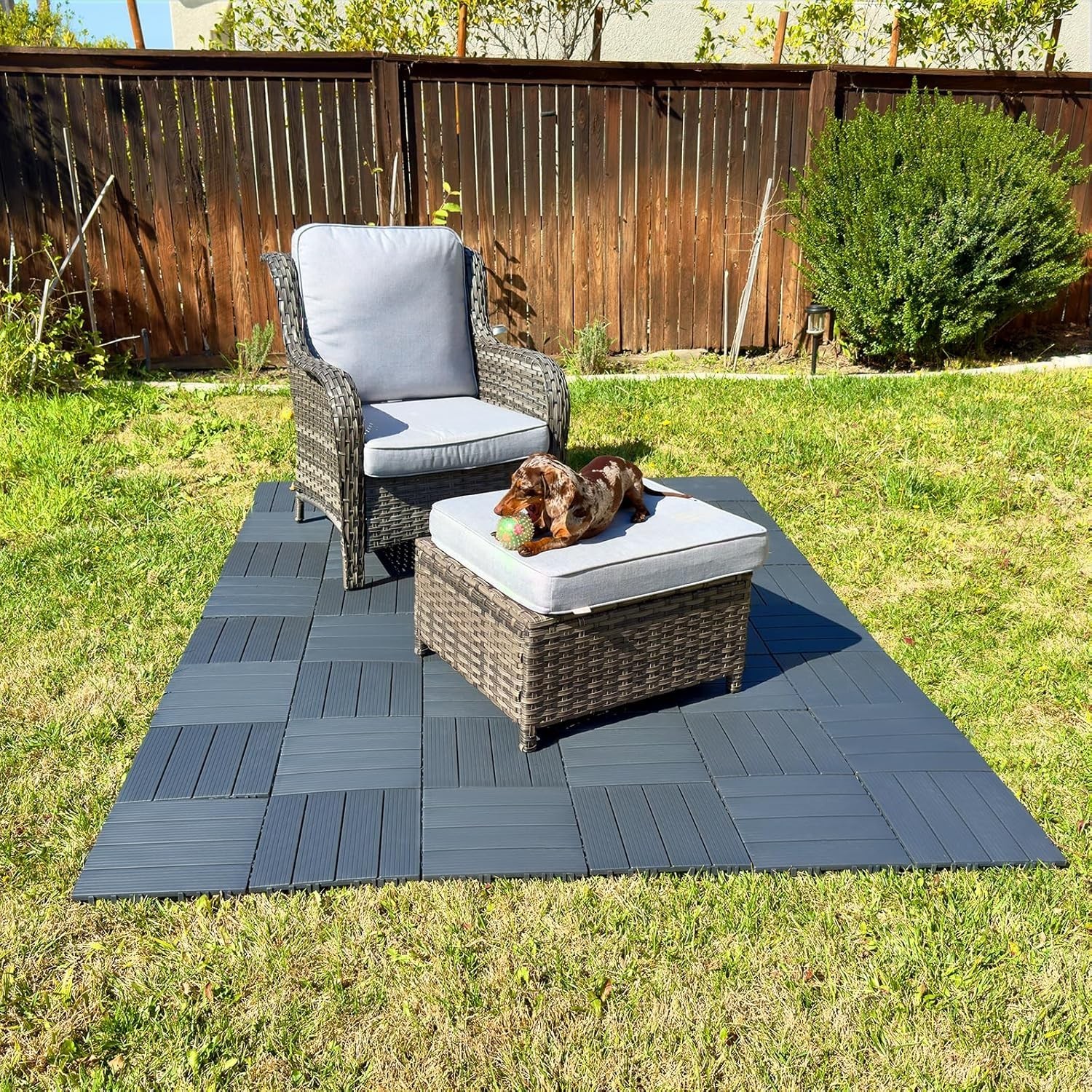 36 Sq. Ft Plastic Interlocking Deck Tiles, 36 Pack,12″X12″ Waterproof Outdoor Fl