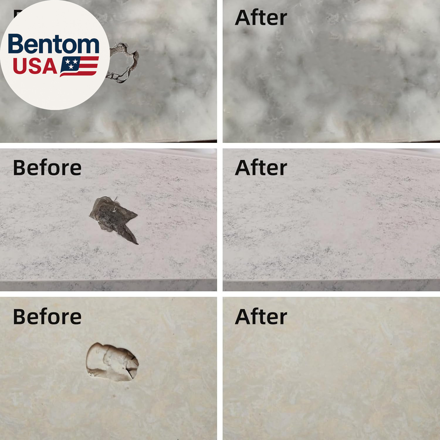 Tile and Granite Repair Kit, Marble Porcelain Stone and Quartz Countertops Repai