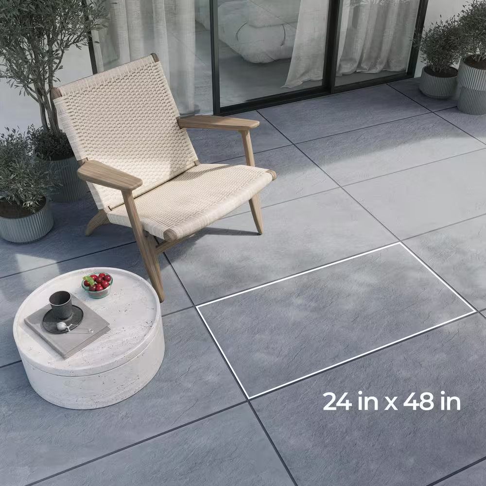 Bluestone Natural Cleft 24 In. X 48 In. X 0.75 In. Stone Look Porcelain Paver