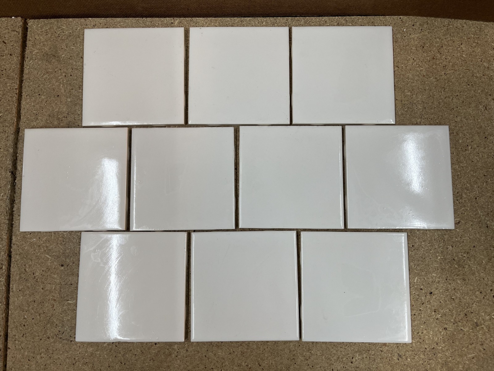 Lot Of 10 Pieces Dal Tile White Gloss Ceramic Tile 4-1/4 x 4-1/4