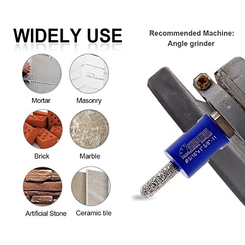 Diamond Mortar Raking Bit 5/16-inch x 1-inch Mortar Router Bits for Old