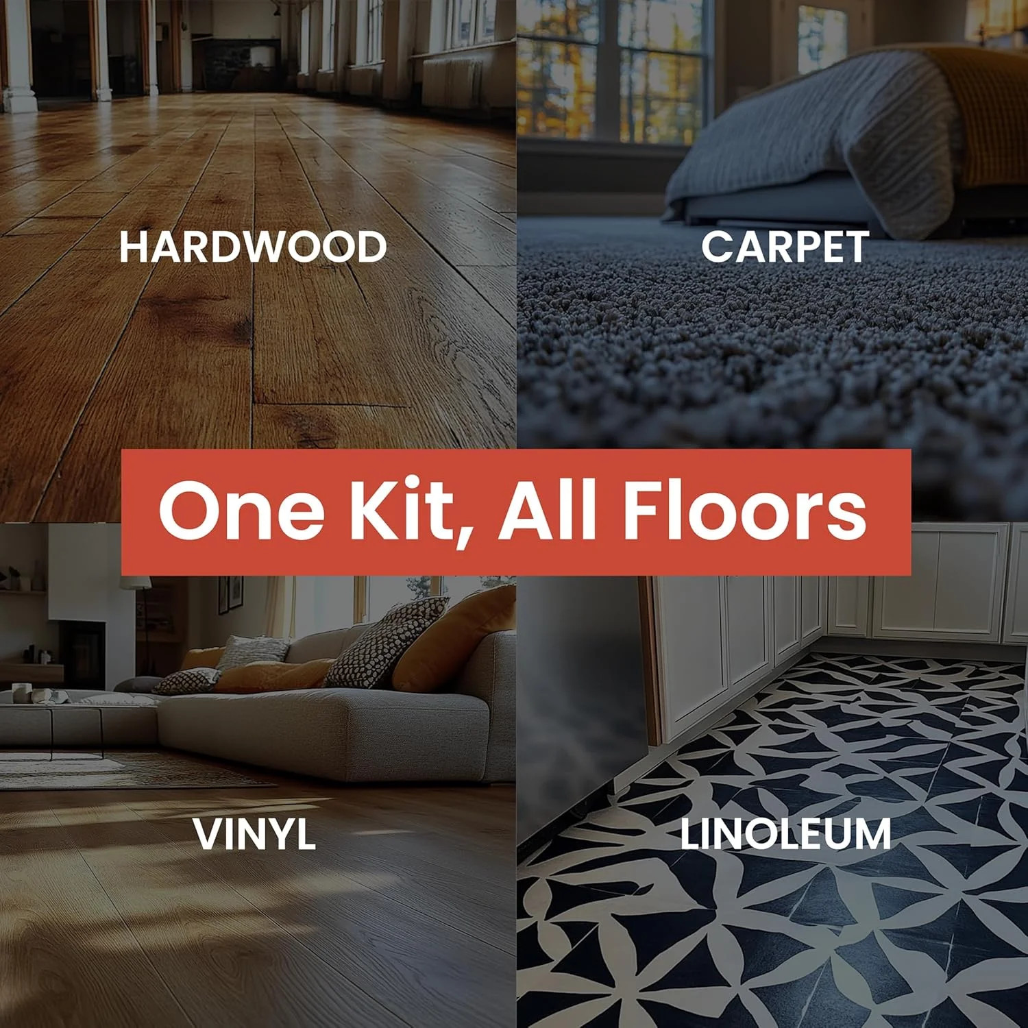 SQUEEEK NO MORE Squeaky Floor Repair Kit for Hardwood, Carpet, Vinyl & Linoleum