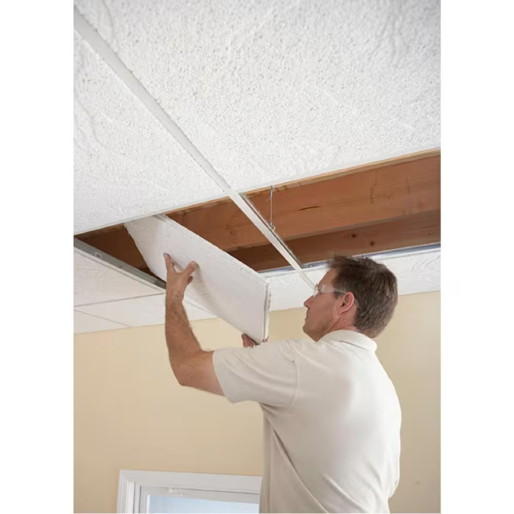 2 Ft. X 4 Ft. Mars White Square Edge Lay-In Ceiling Tile, Case of 6 (48 Sq. Ft.)