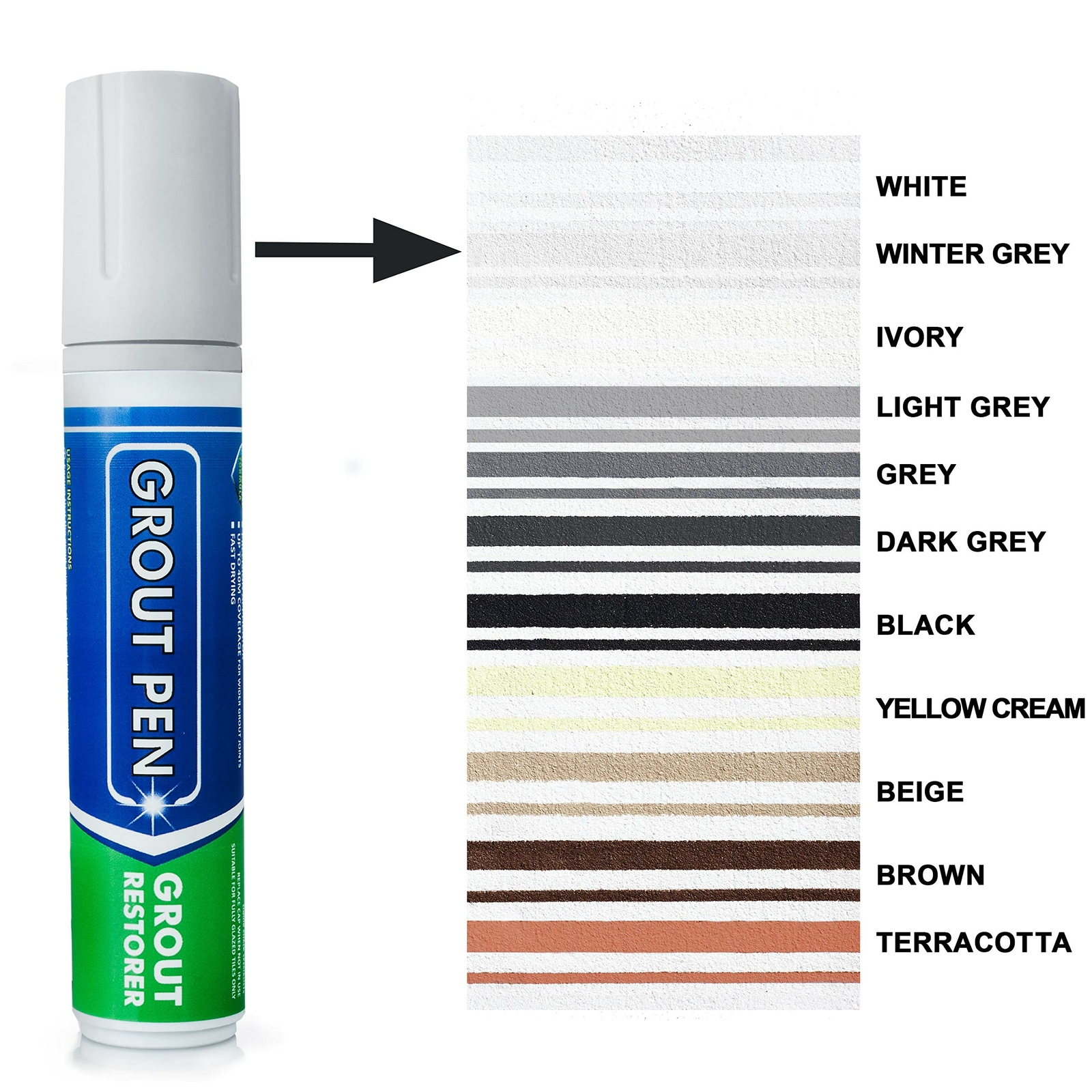 Grout Pen Tile Paint Marker Winter Grey: Tile Grout Colorant Pen – Wide Tip