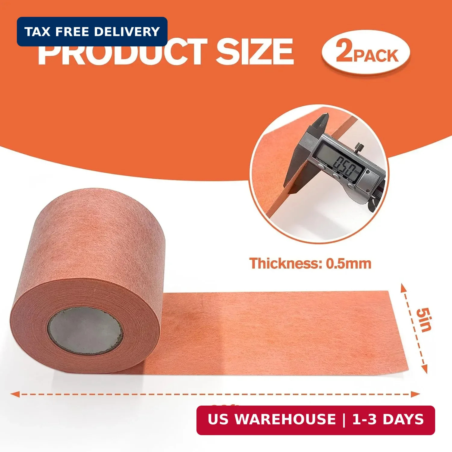 2 Roll Waterproofing Membrane, 5Inch X 98.4Ft 20Mils Thick Waterproof Membrane f