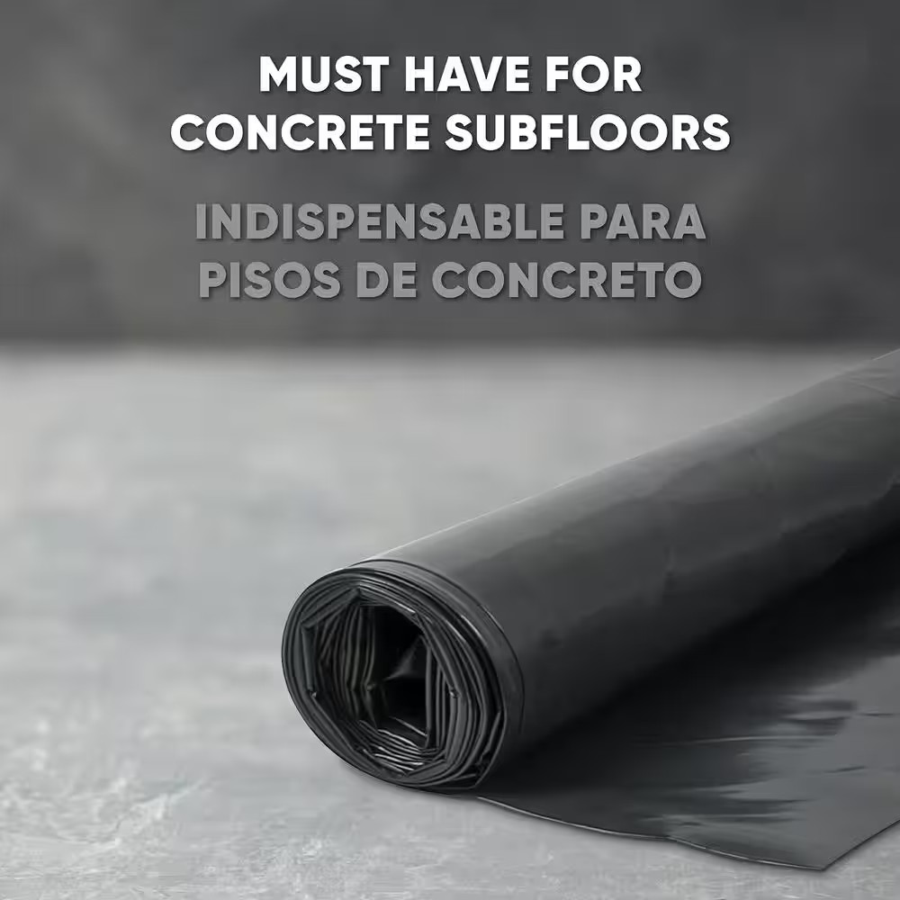 Roberts Moisture Barrier Underlayment 6Mil Vapor Barrier 120 Sq Ft Flooring Roll