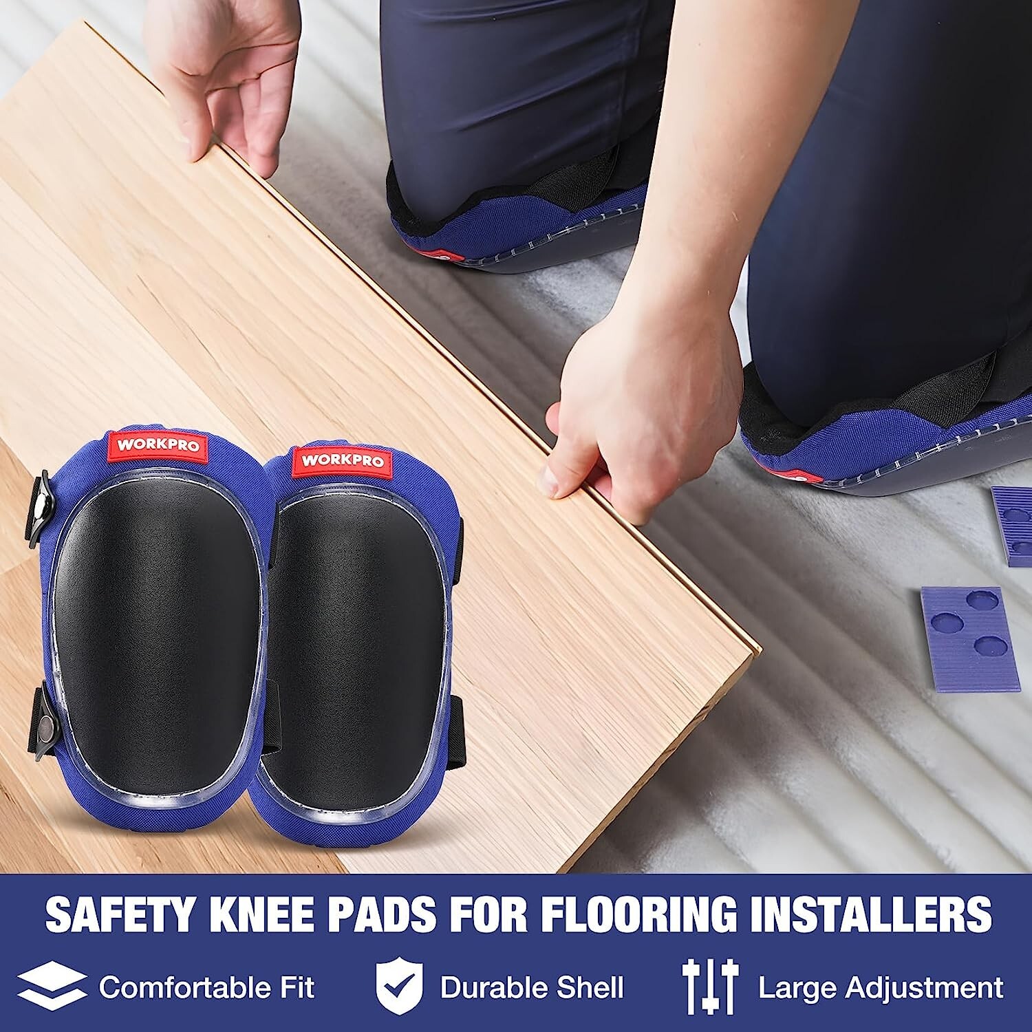 WORKPRO Laminate Flooring Installation Kit- Rubber Mallet with Fiberglass Handle