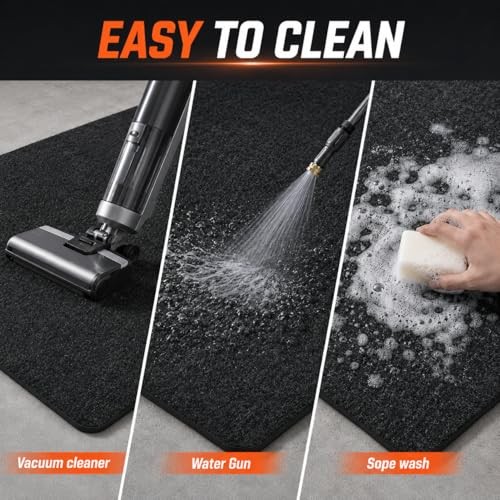 Oil Spill Mat, 2 Pack 39″ x 59″ Garage Floor Protector, Absorbent Oil Pad with