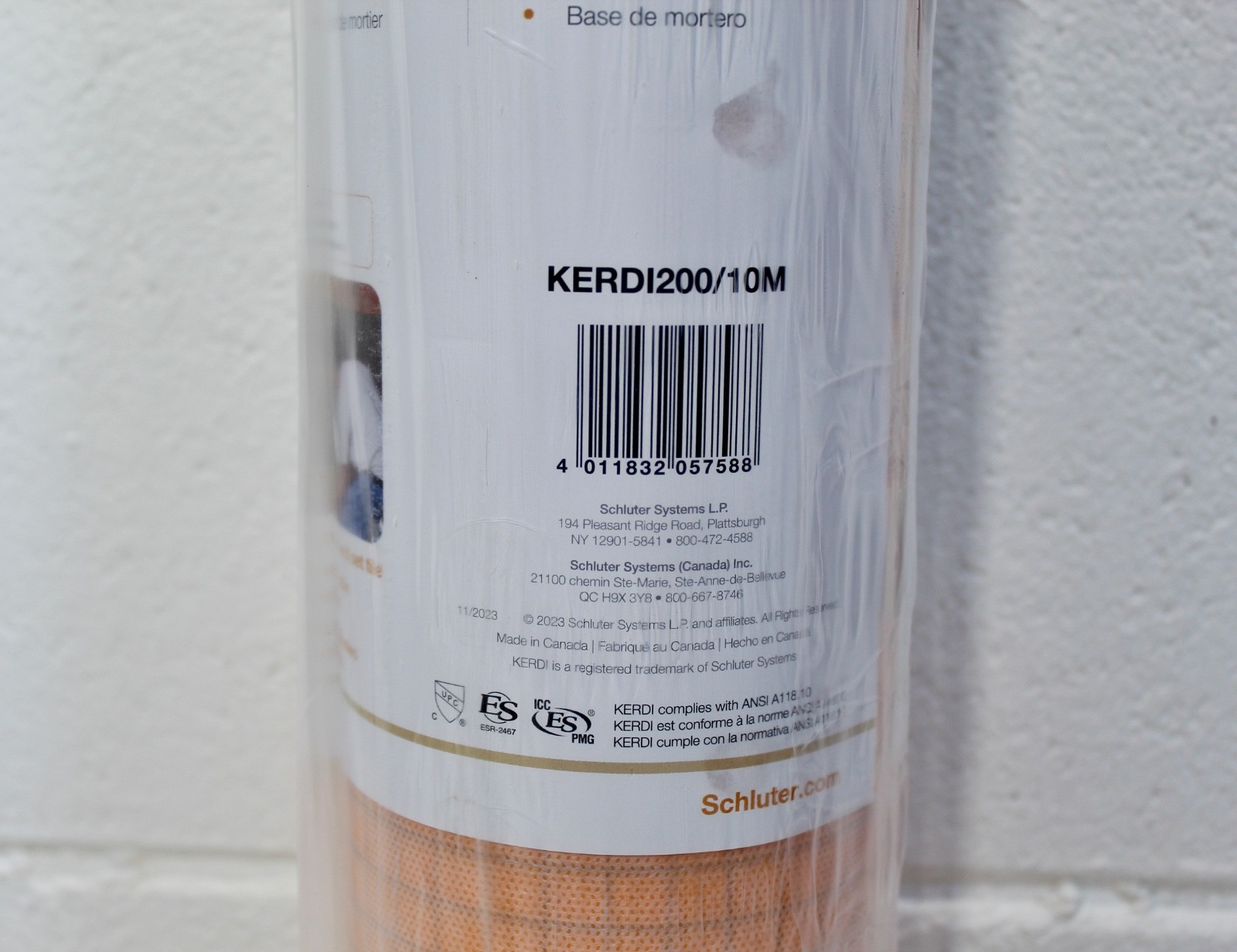 Schluter Kerdi Waterproof Membrane, 108 Sq Ft. 3ft 3in X 33 ft. KERDI 200/10M