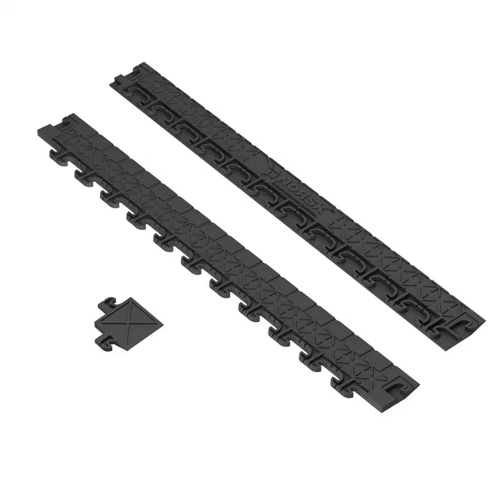 Hidden Gray 18 In. W X 18 In. L PVC Joint Interlocking Tile Trim Flooring Kit