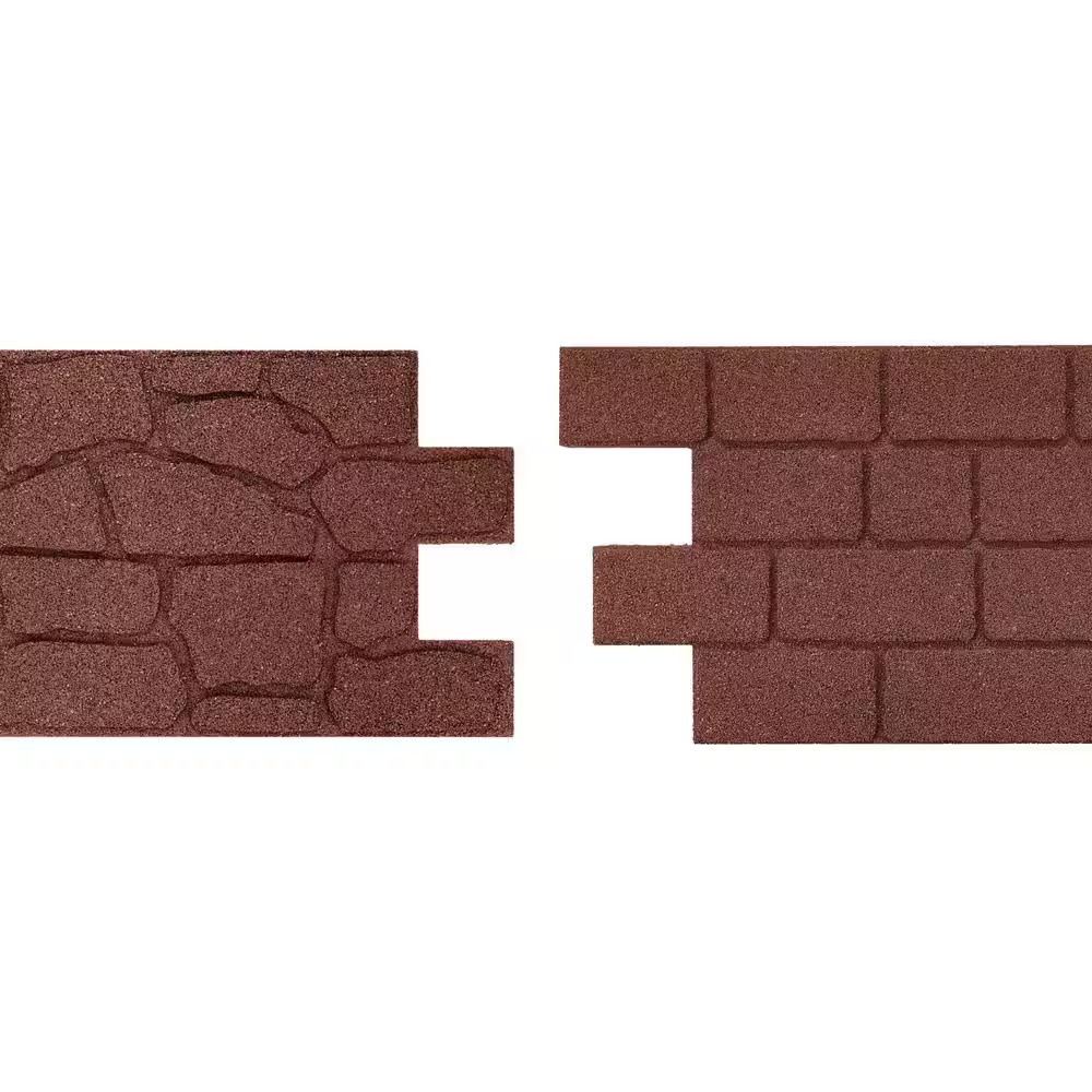 24 In. X 12 In. X 5/8 In. Red Interlocking Dual-Sided Rubber Paver (9-Pack)