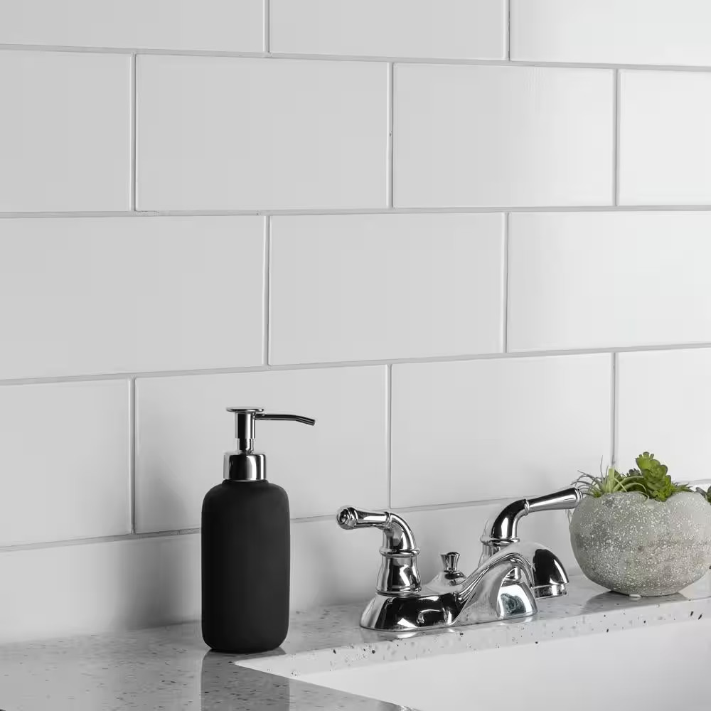 Piscina Brick Blanco Brillo with Biotech 4-3/4 In. X 9-5/8 In. Porcelain Floor a