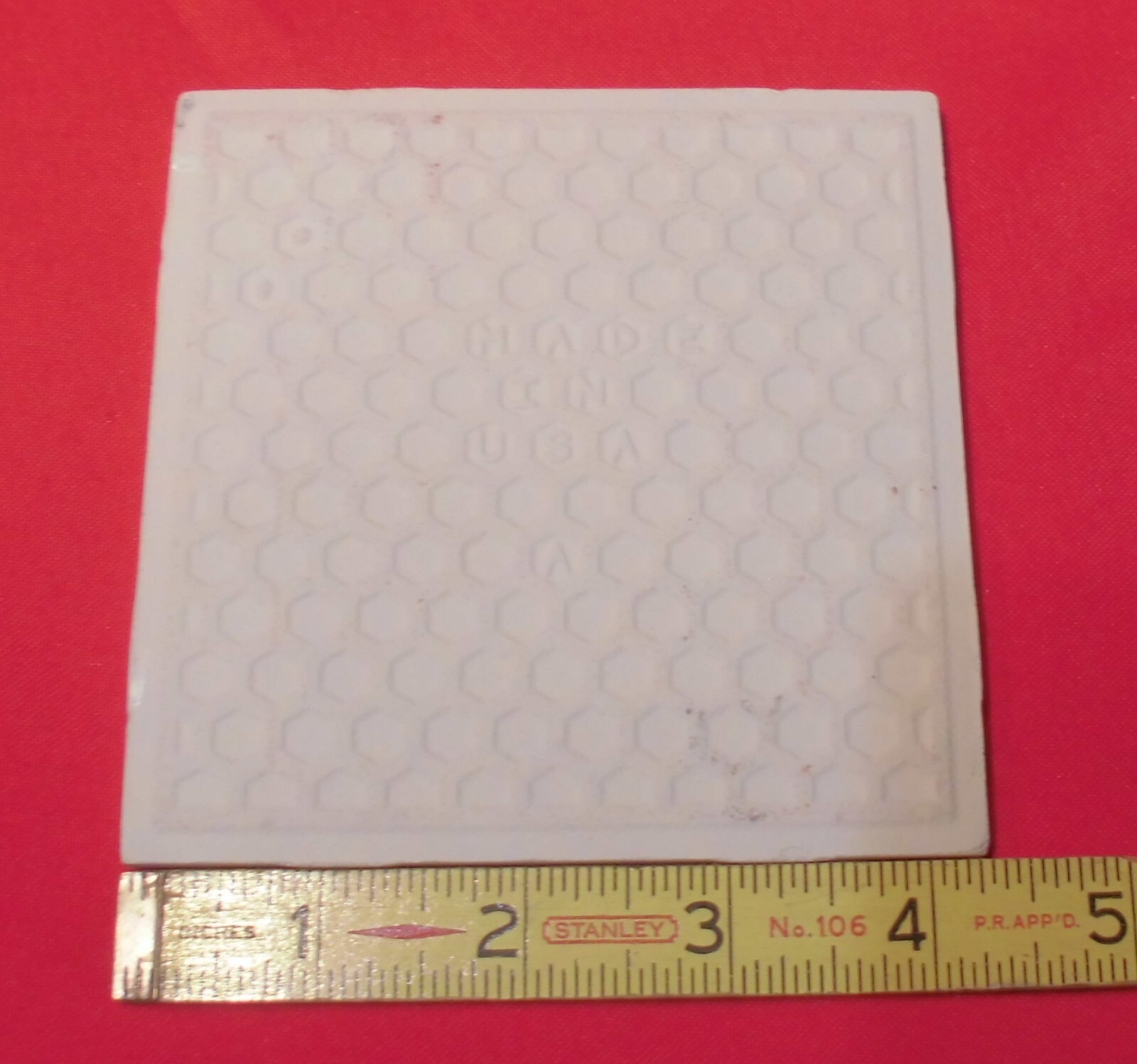 1 pc. Vintage *PEACH COLOR* Matte Ceramic Tile #22 by American Olean 4-1/4″ New