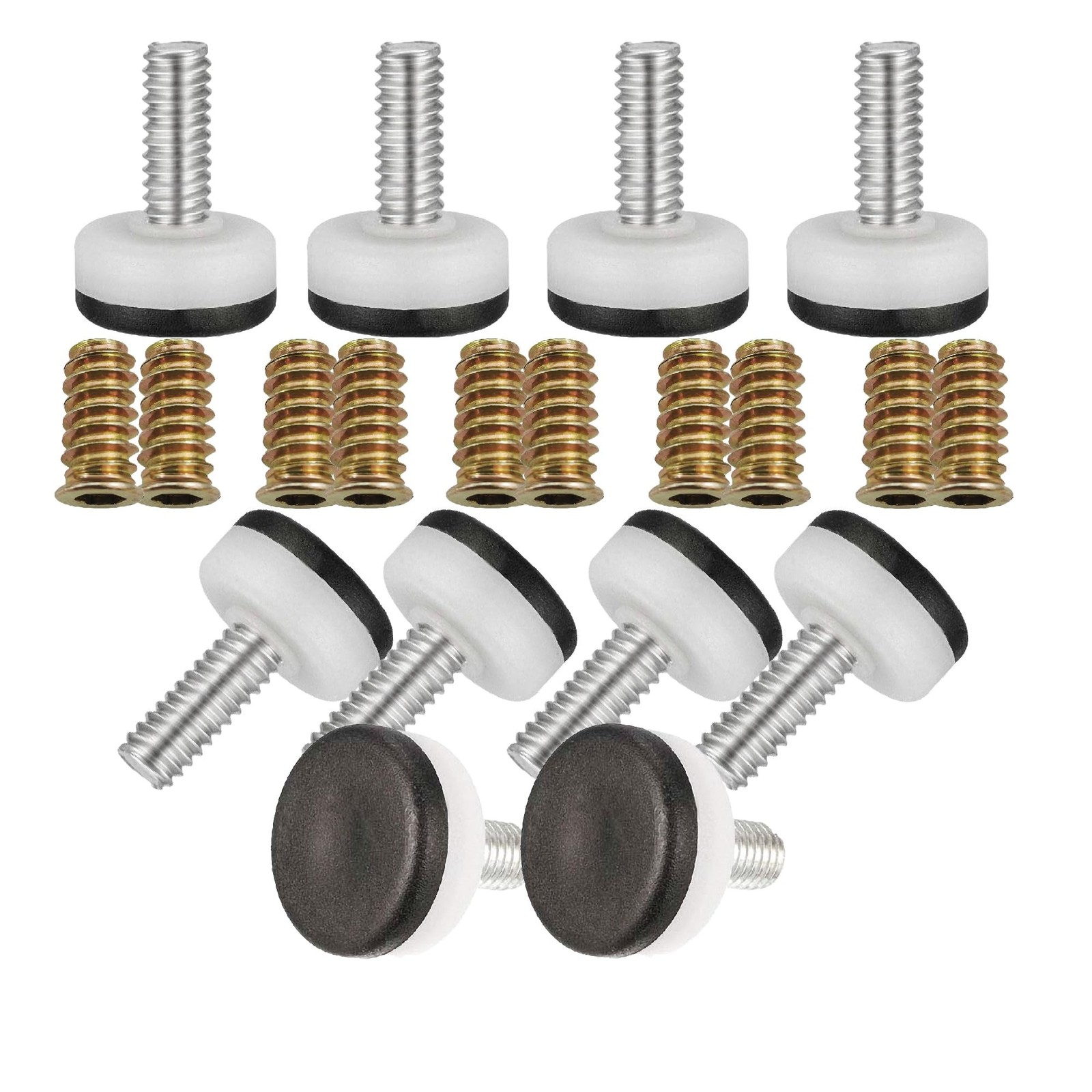 10pcs Nylon Adjustable Leveling Feet M8x25mm Heavy Duty Furniture Levelers Ad…