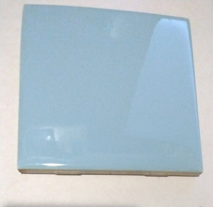 1 Wall Tile Mosaic USA 4-3/8″ Sq. Gloss Baby Blue Ceramic 1950 MCM Retro Vintage